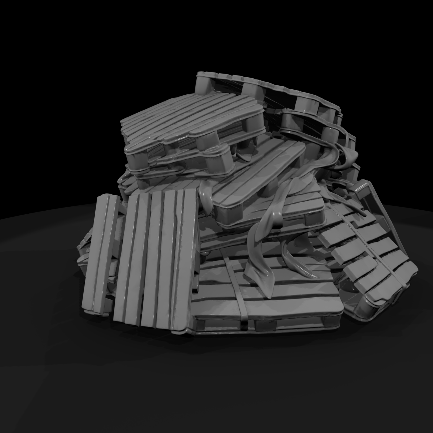 Stacked Wooden Pallets — Warehouse