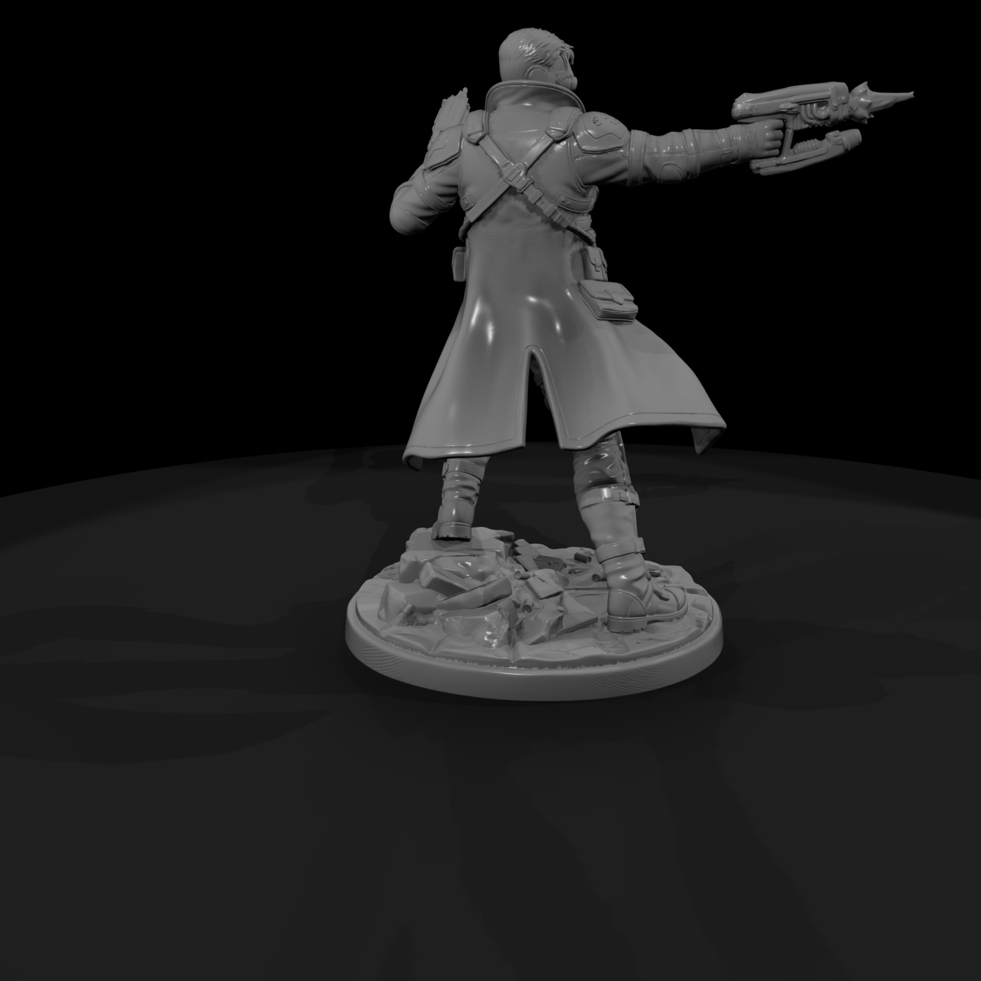 Cybernetic Gunslinger with Twin Pistols