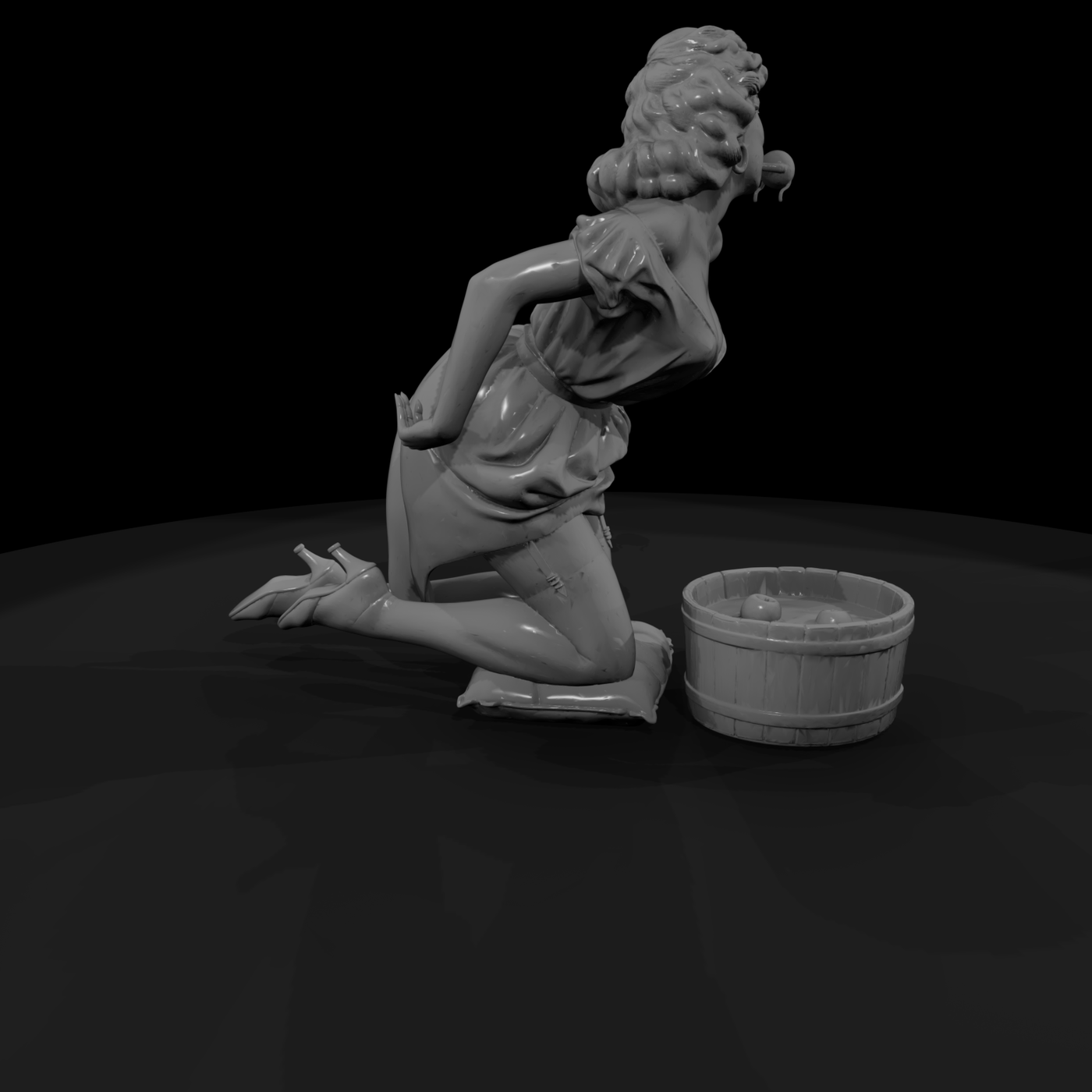 Bobbing-for-Apples Pin-Up