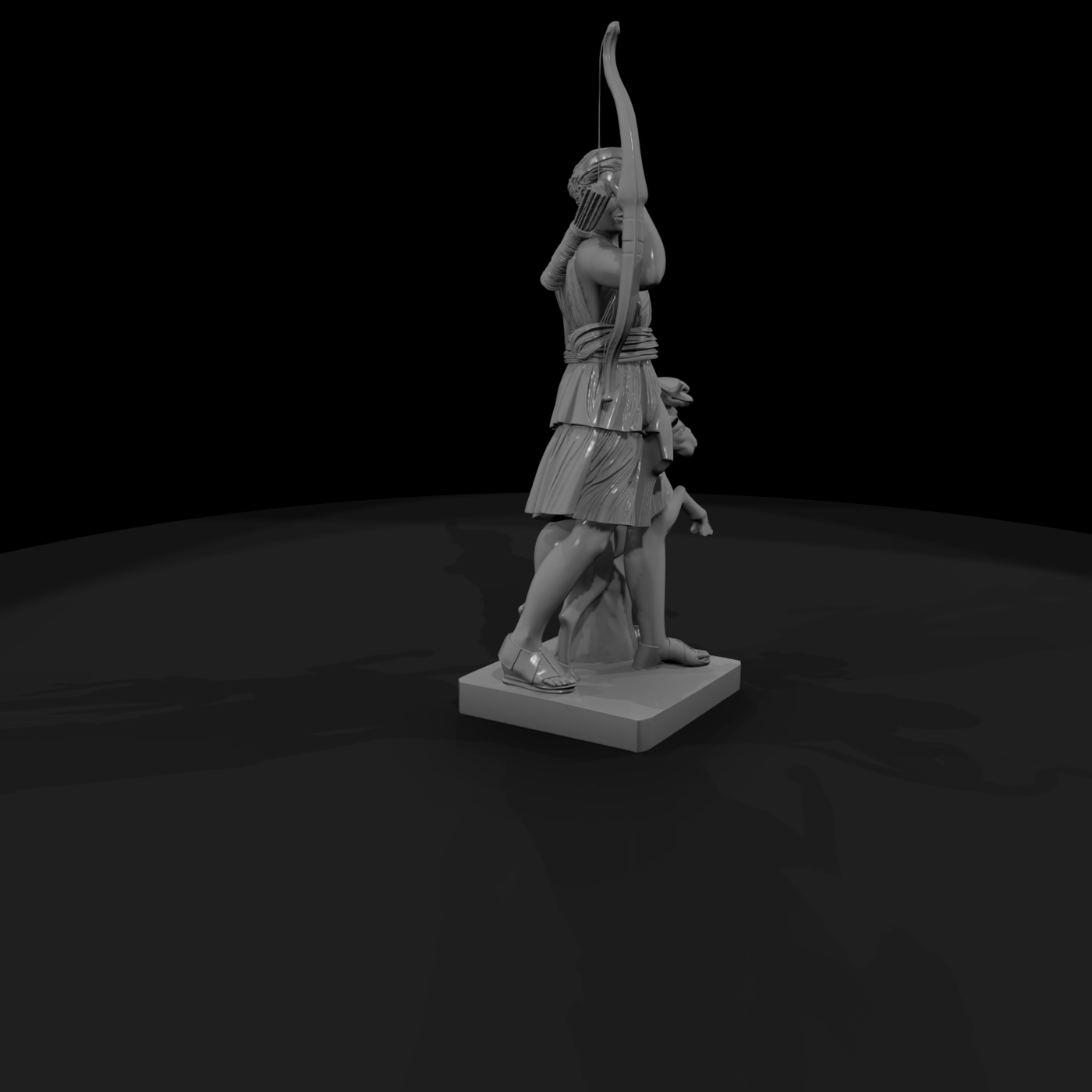Neoclassical Artemis & Deer Statue