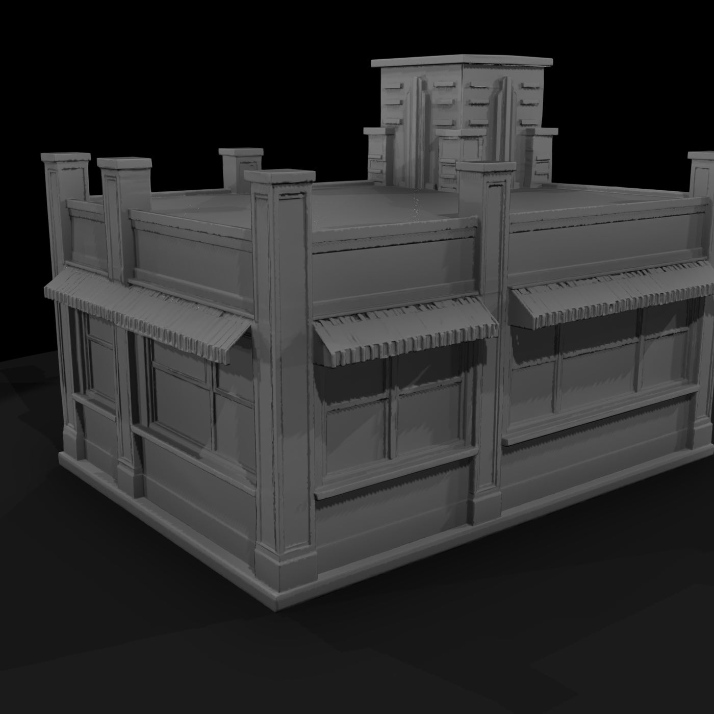 art-deco-storefront-3d-model