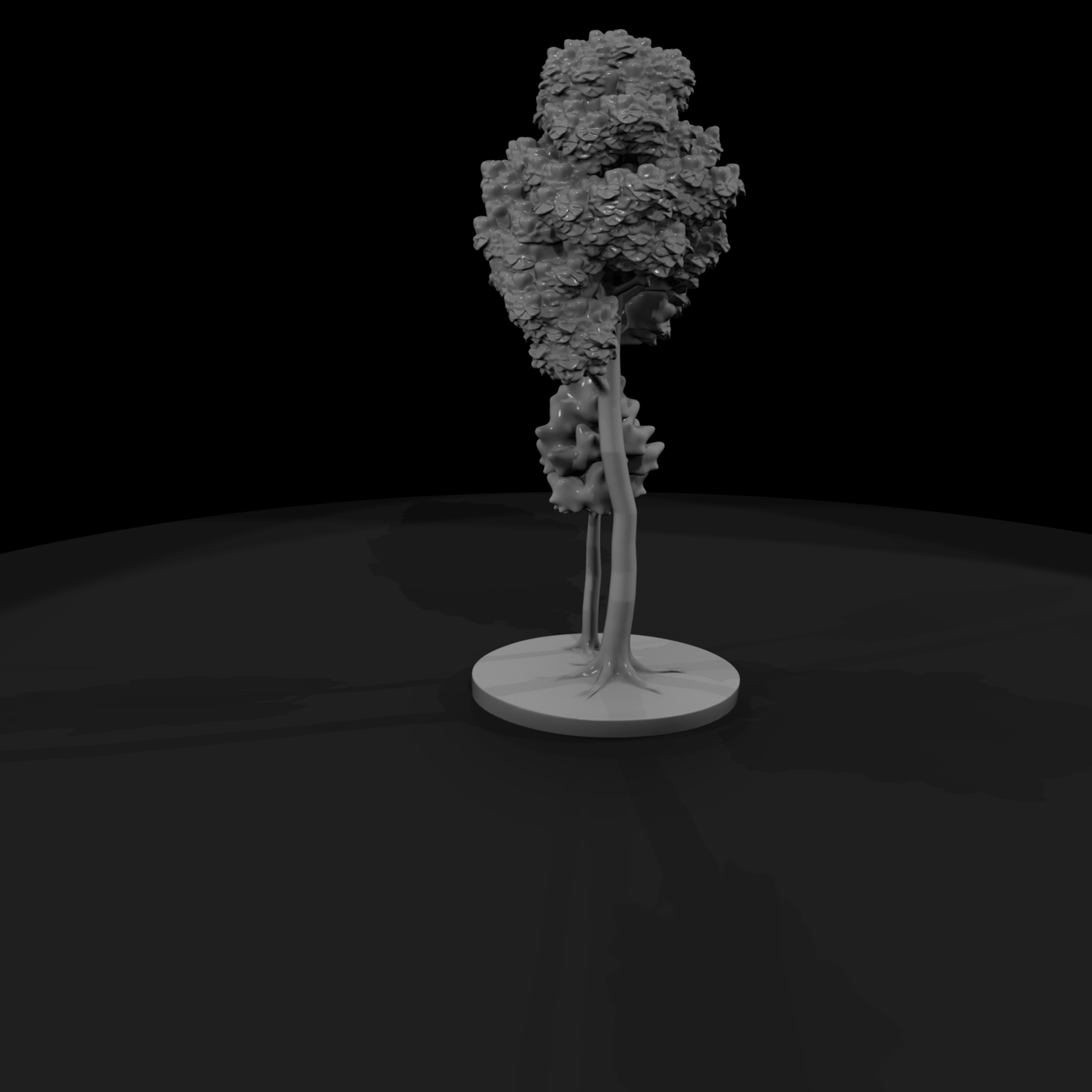 Stylized Tree Pair on Base