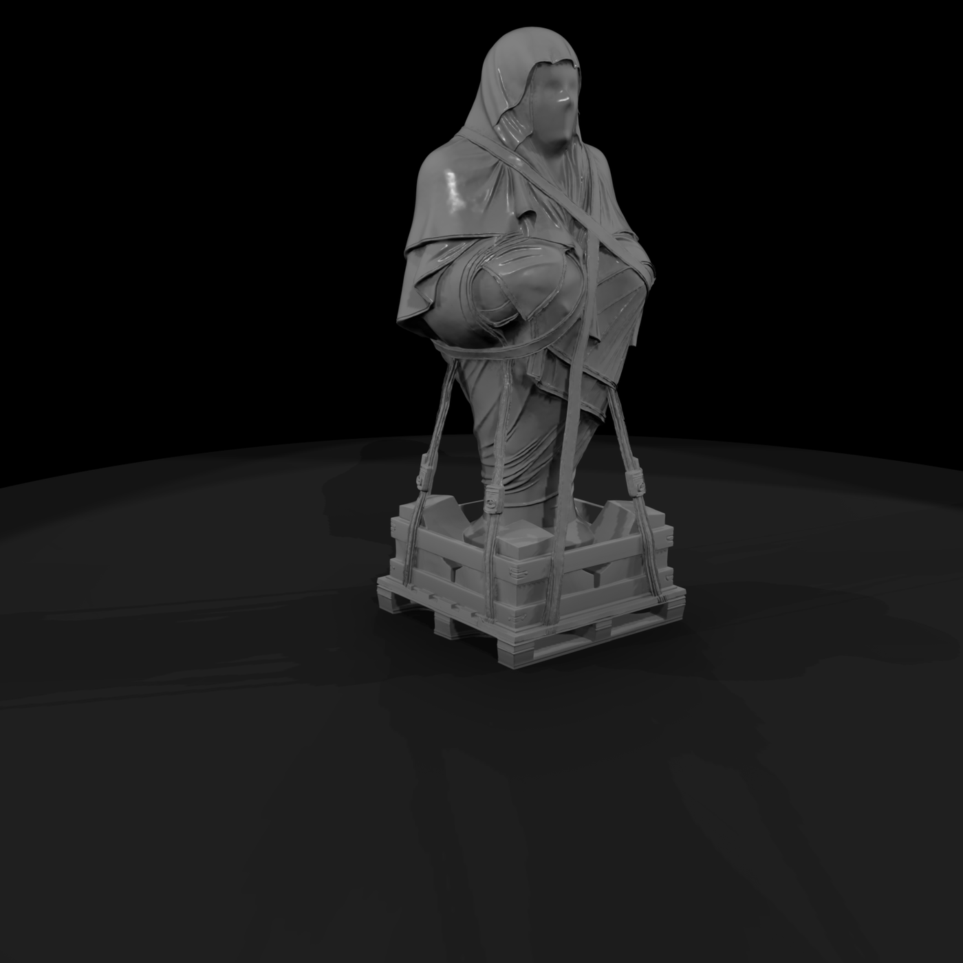 Veiled Faceless Conceptual Sculpture Bust