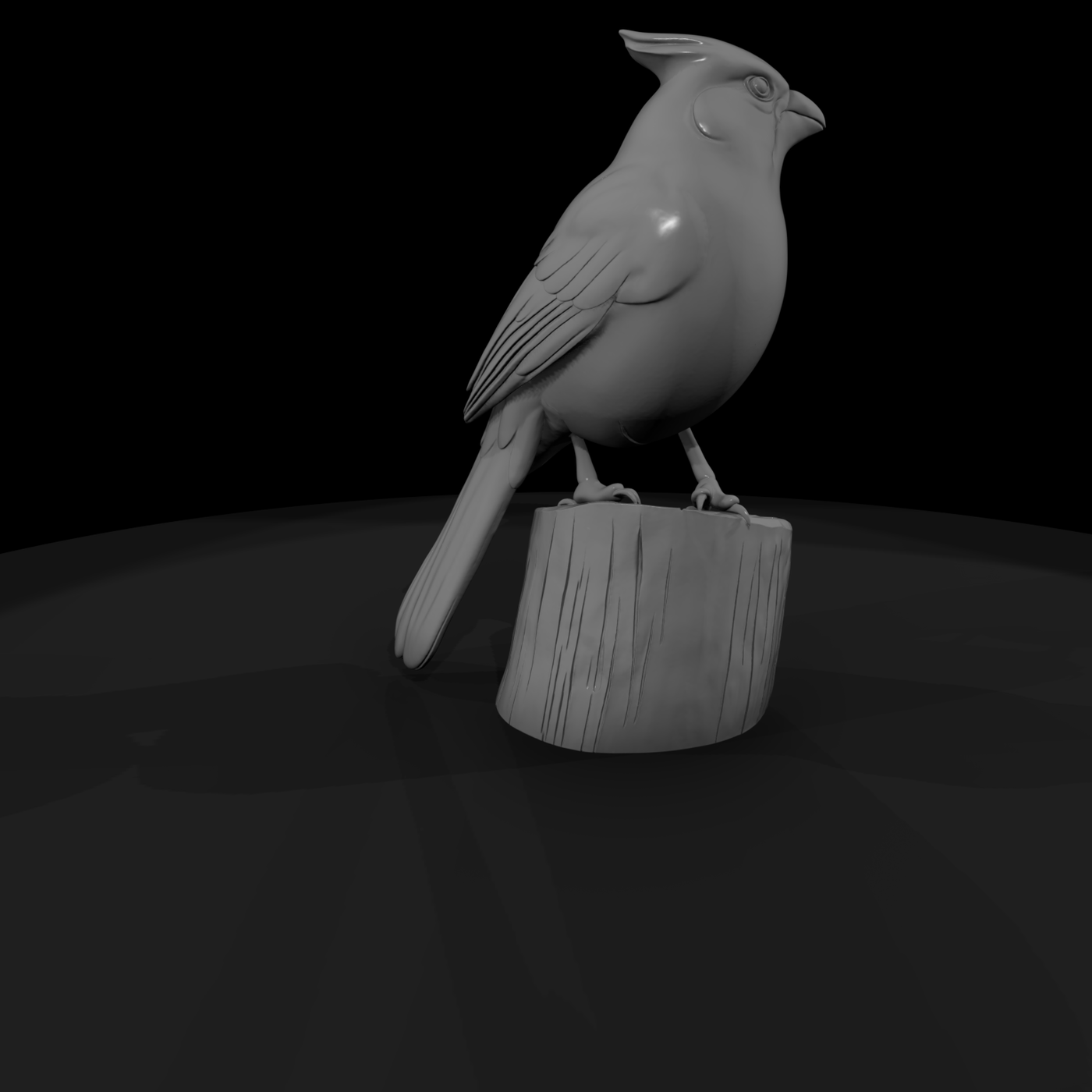 Northern Cardinal on Wood Stump — Accent