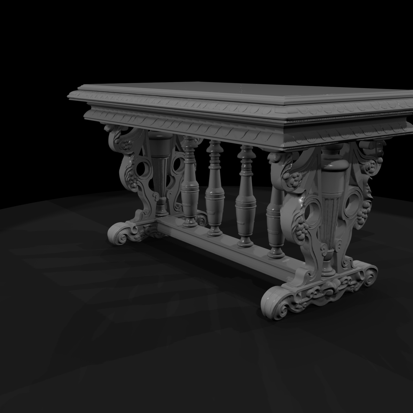 Baroque carved console table