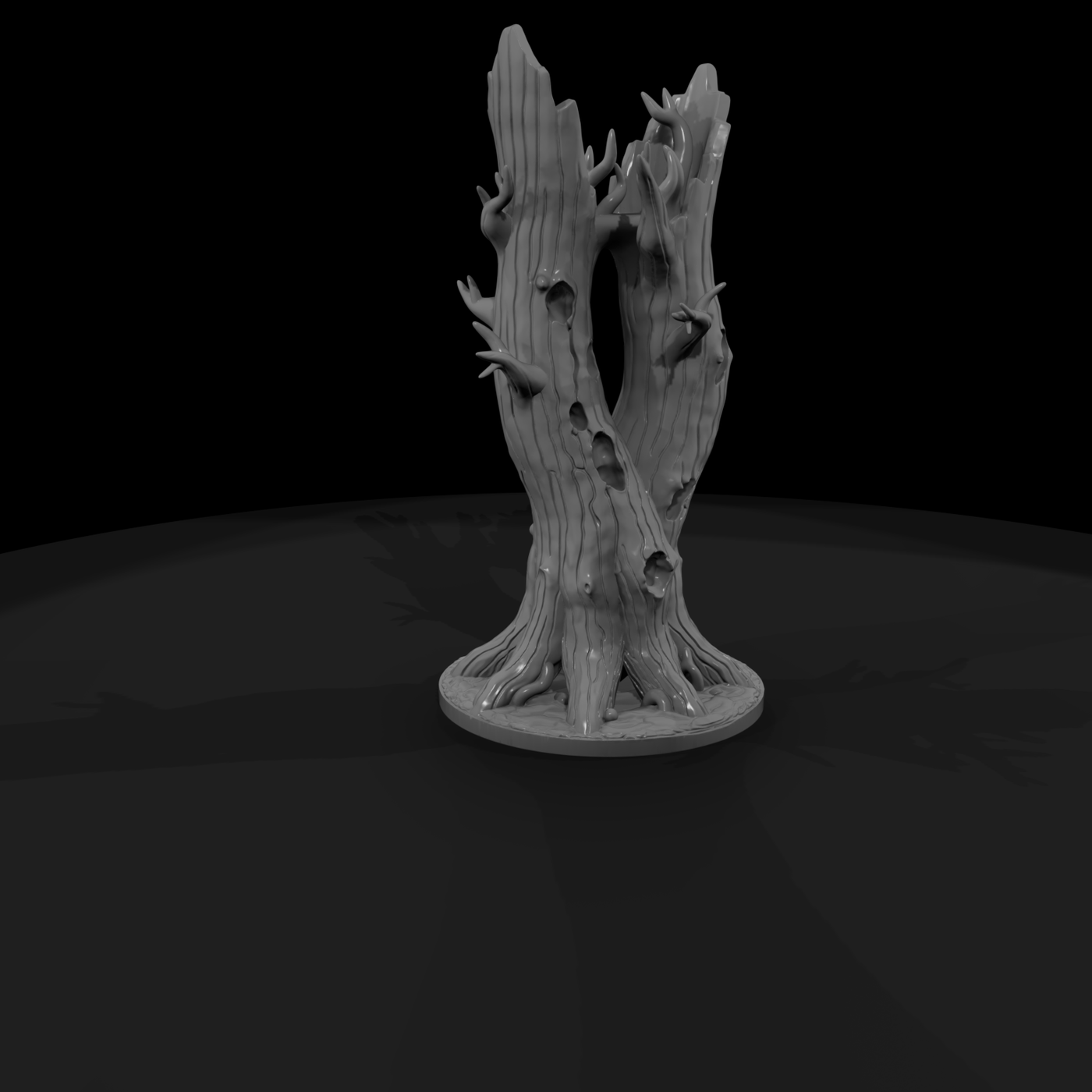 Stylized Dead Twin Tree Scenic Base