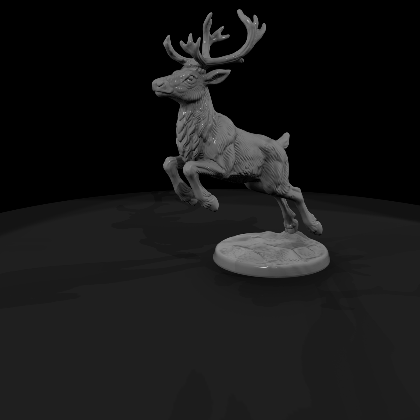 Leaping Reindeer with Antlers