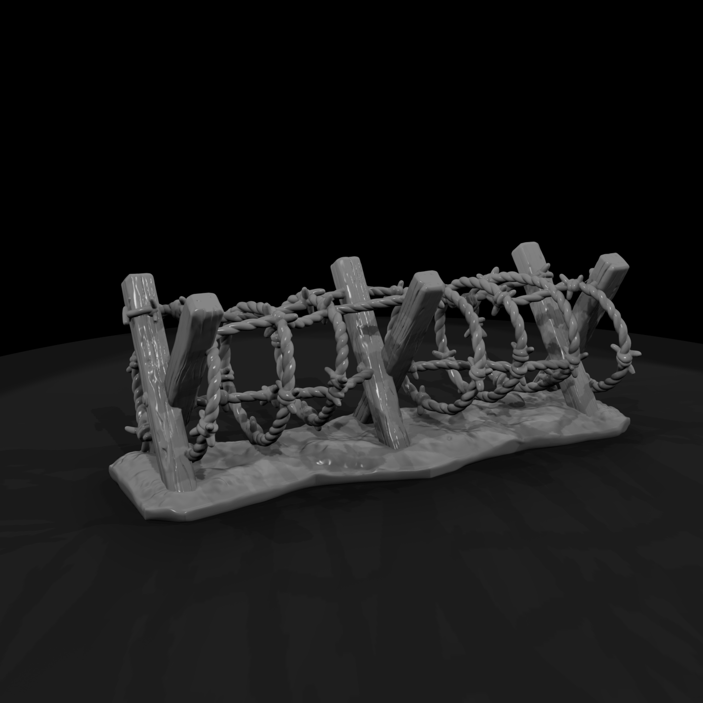 Thick Barbed Wire Post Set