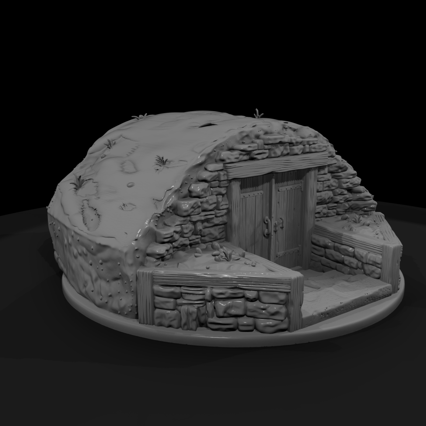 Farm Root Cellar with Stone Entry