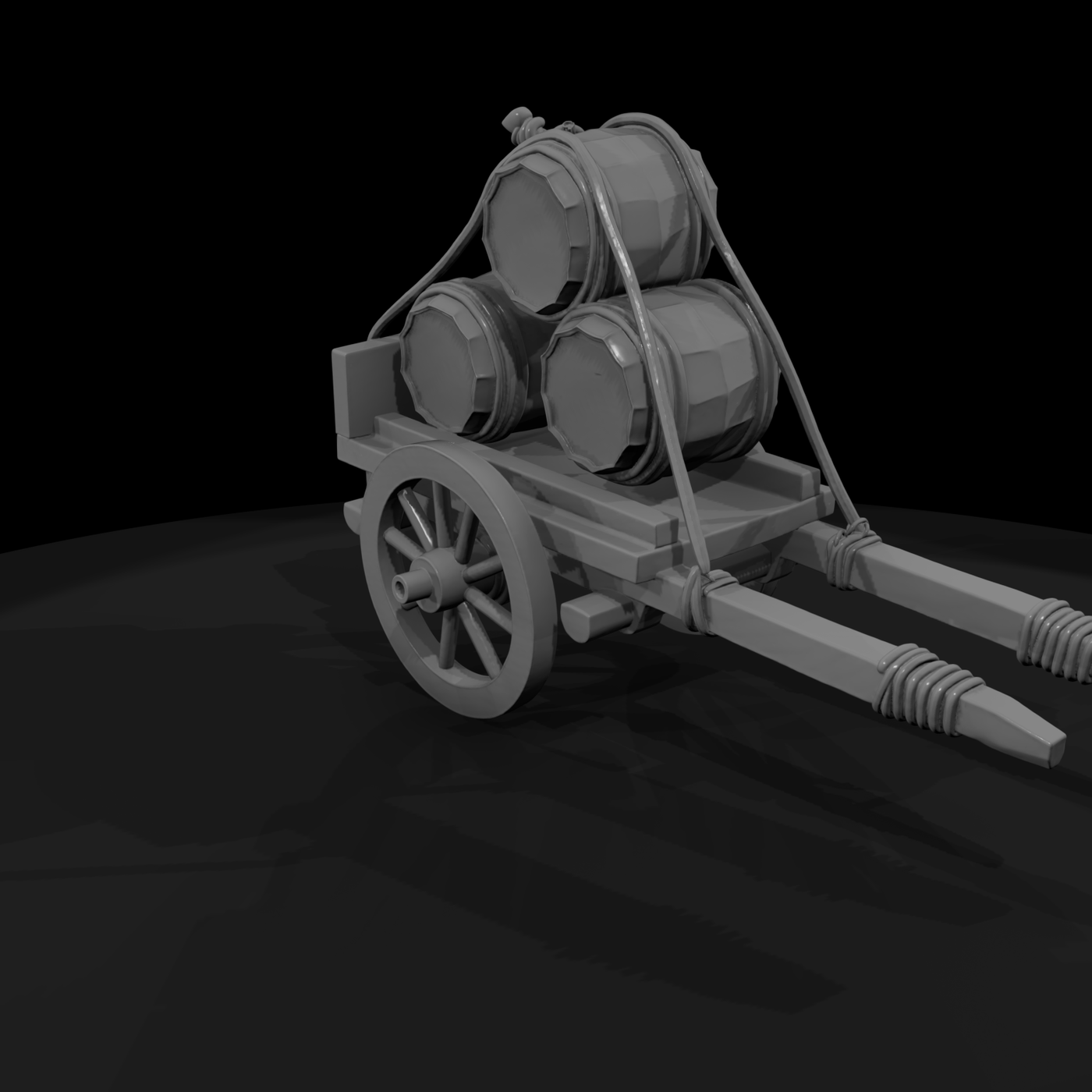 Medieval Barrel Cart
