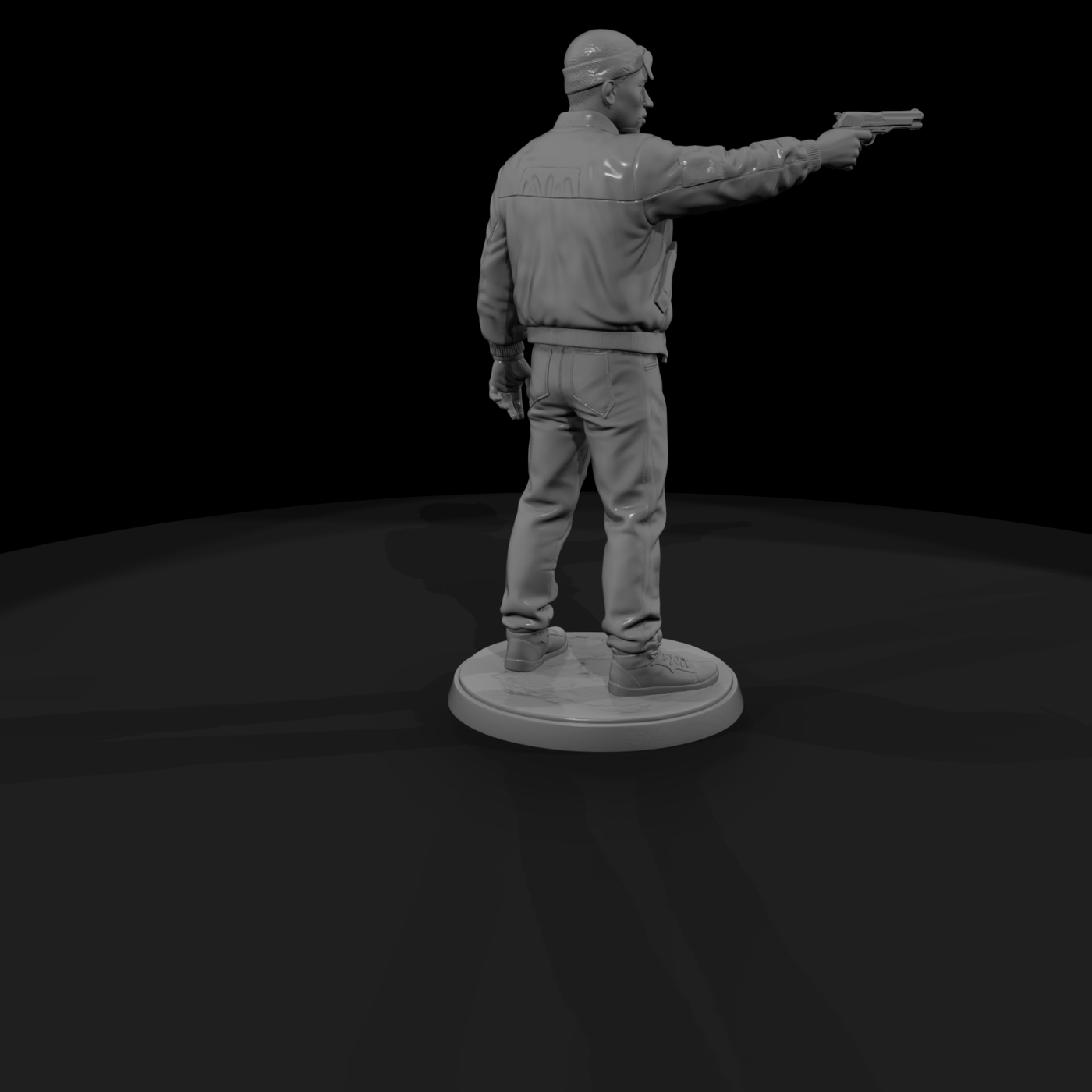 1980s Street Tough Aiming a Pistol