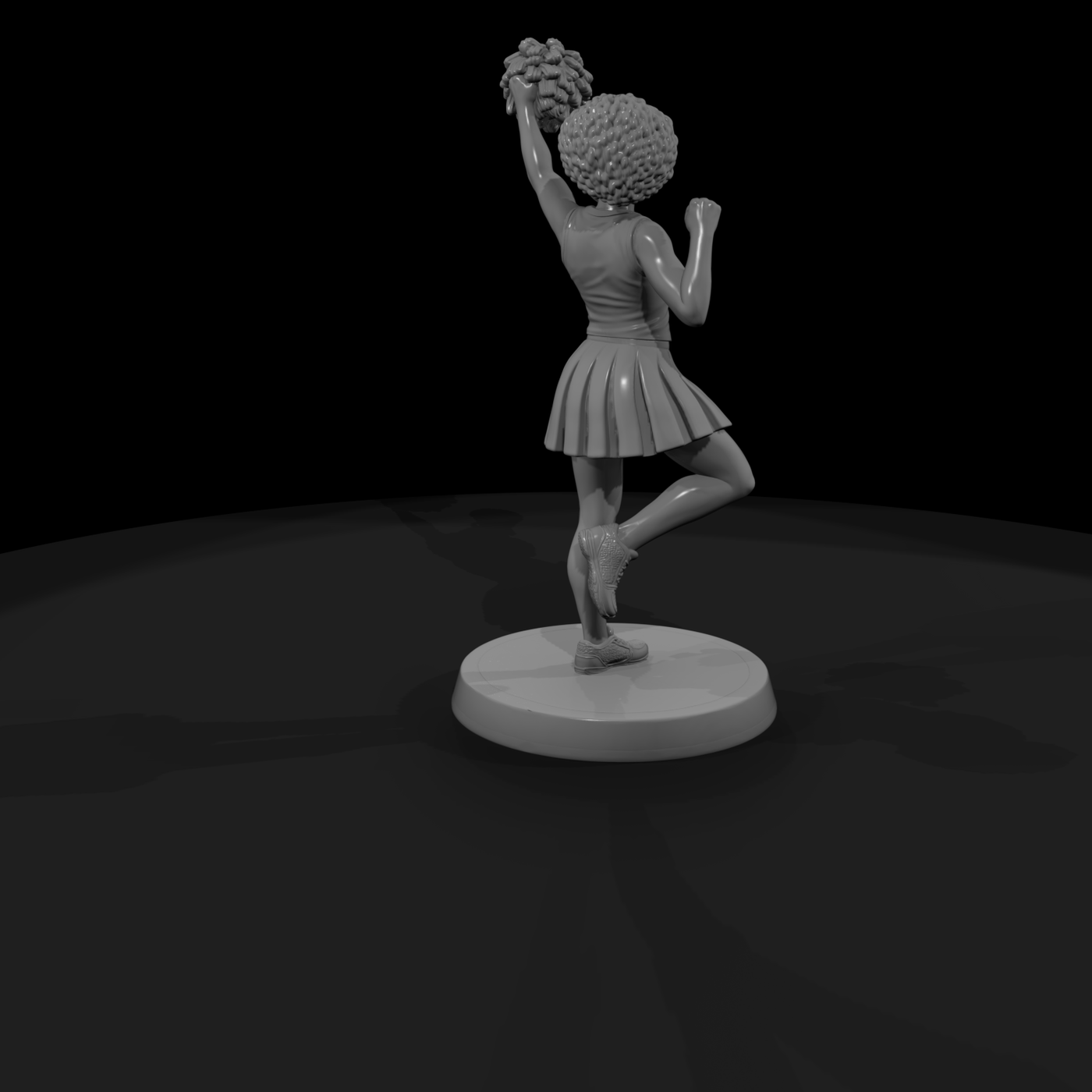 Cheerleader with Pom-Poms and Megaphone