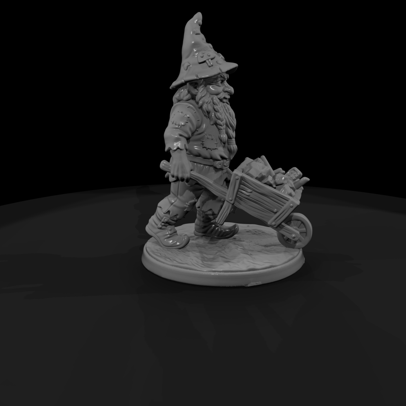 Garden Gnome with Wheelbarrow