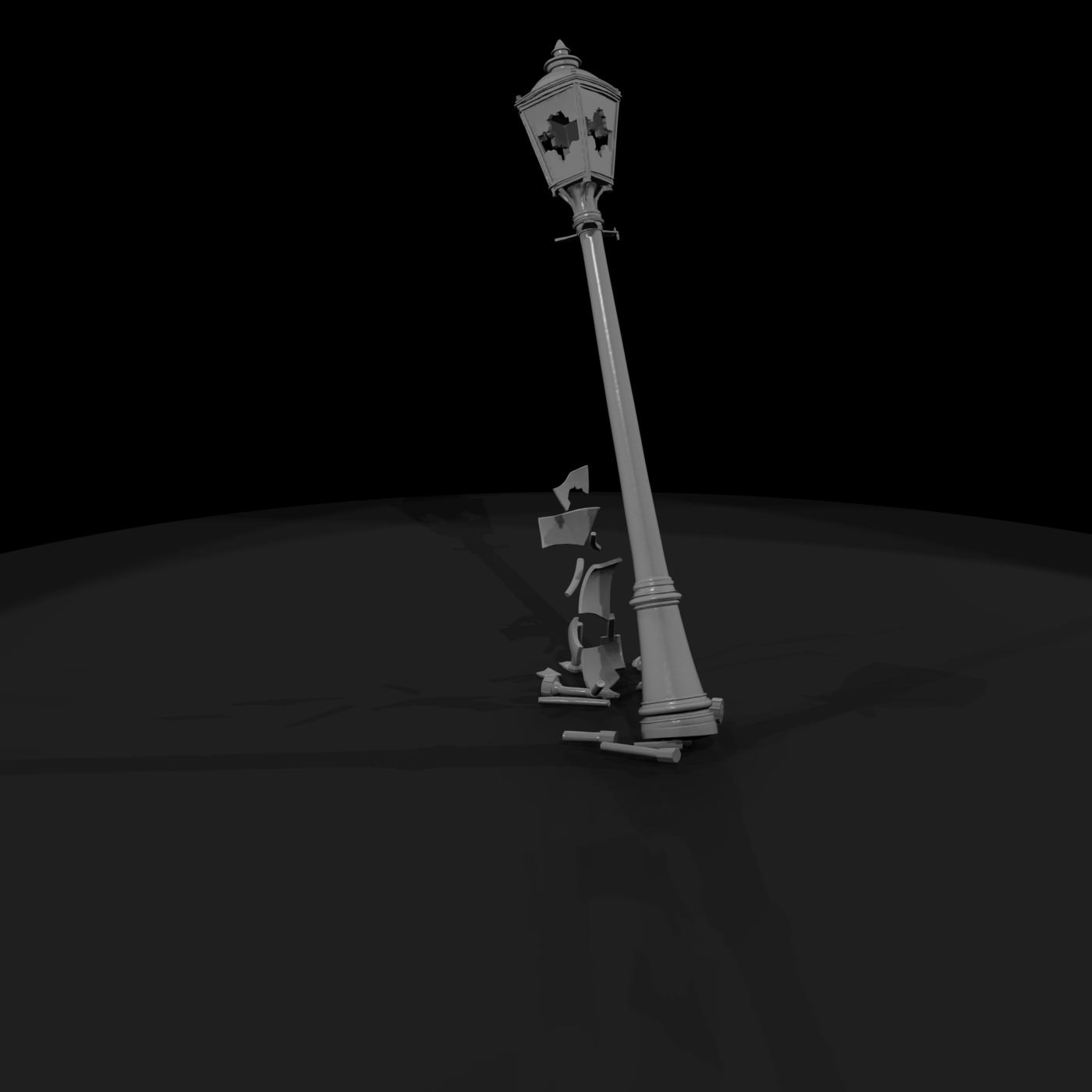 Victorian Broken Street Lamppost (Leaning)
