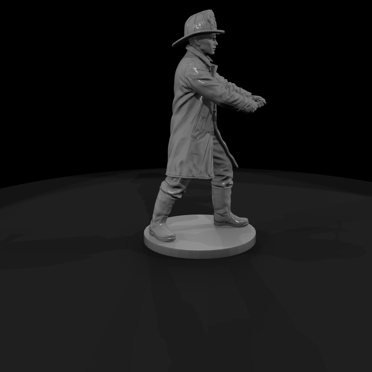 1920s Fireman on a Life Net Team