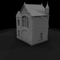 victorian-townhouse-facade-with-turret-garage-ho-scale-1-87-035931 — thumbnail 3
