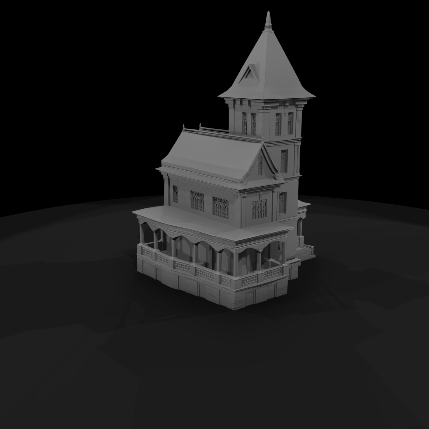 Victorian Gothic Tower Mansion