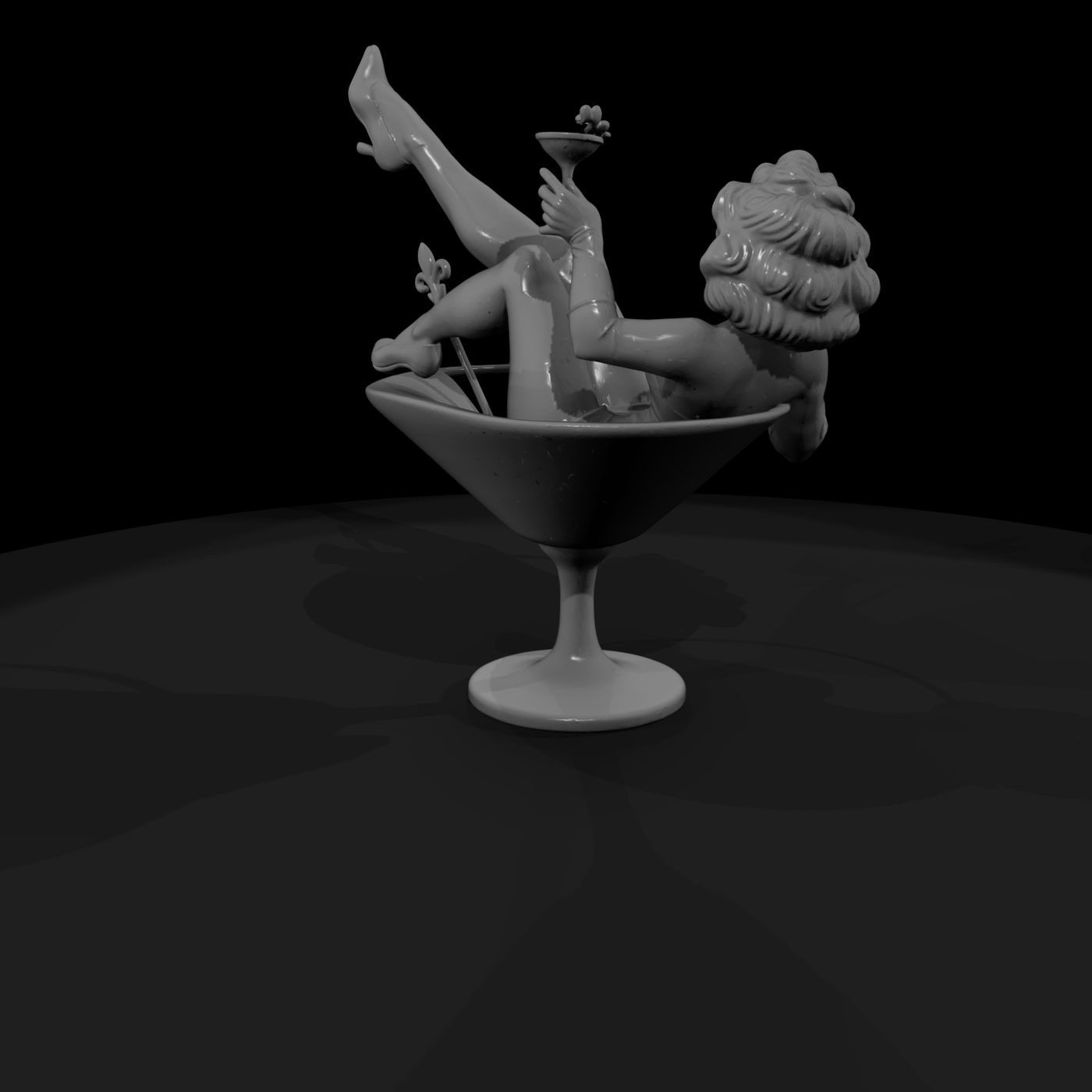 Pin Up In Coupe Glass