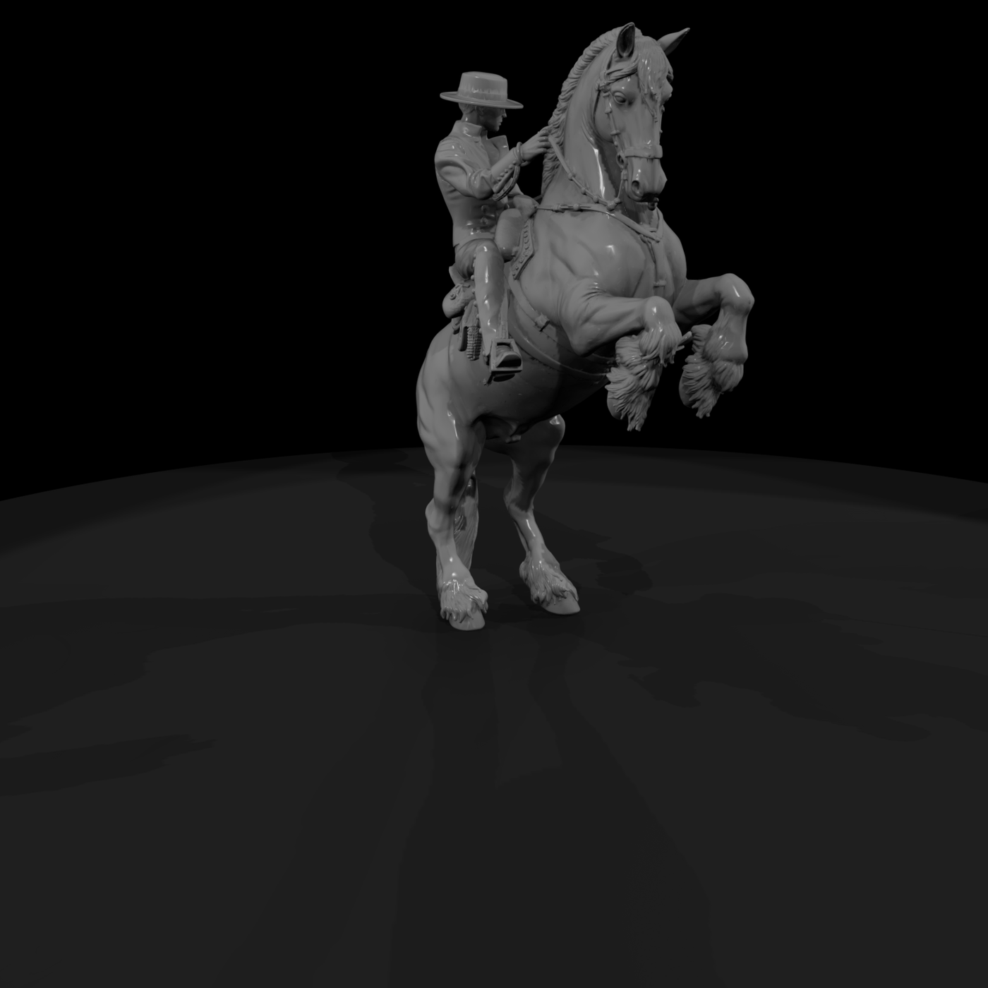 Rearing Horse with Mounted Cavalry Rider — Wargaming