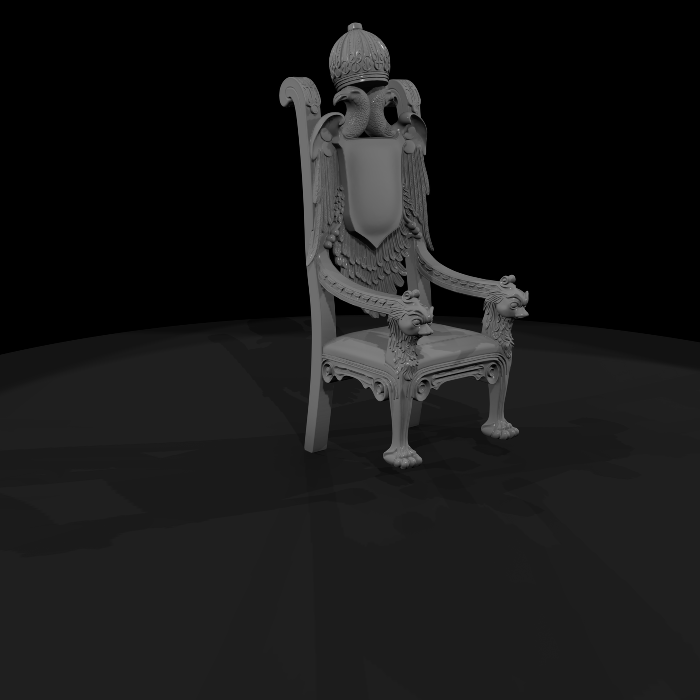 Ornate Heraldic Throne