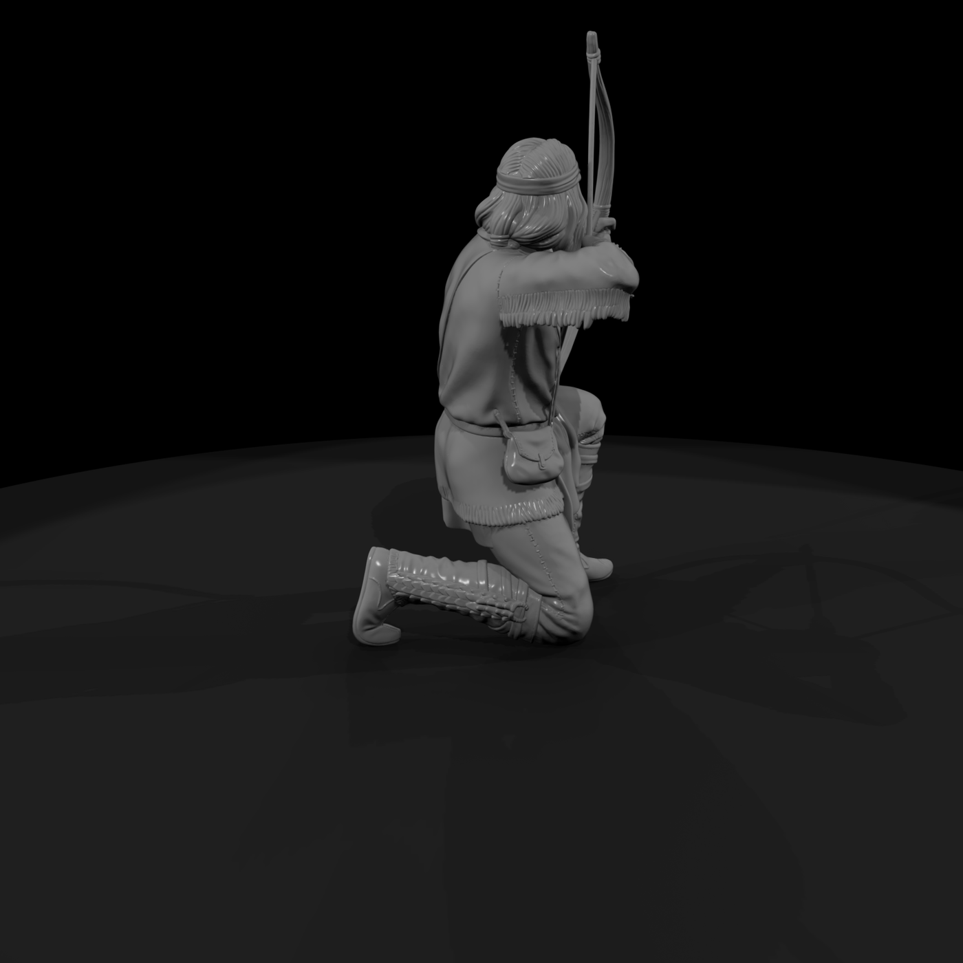 Apache Hunter Drawing His Bow