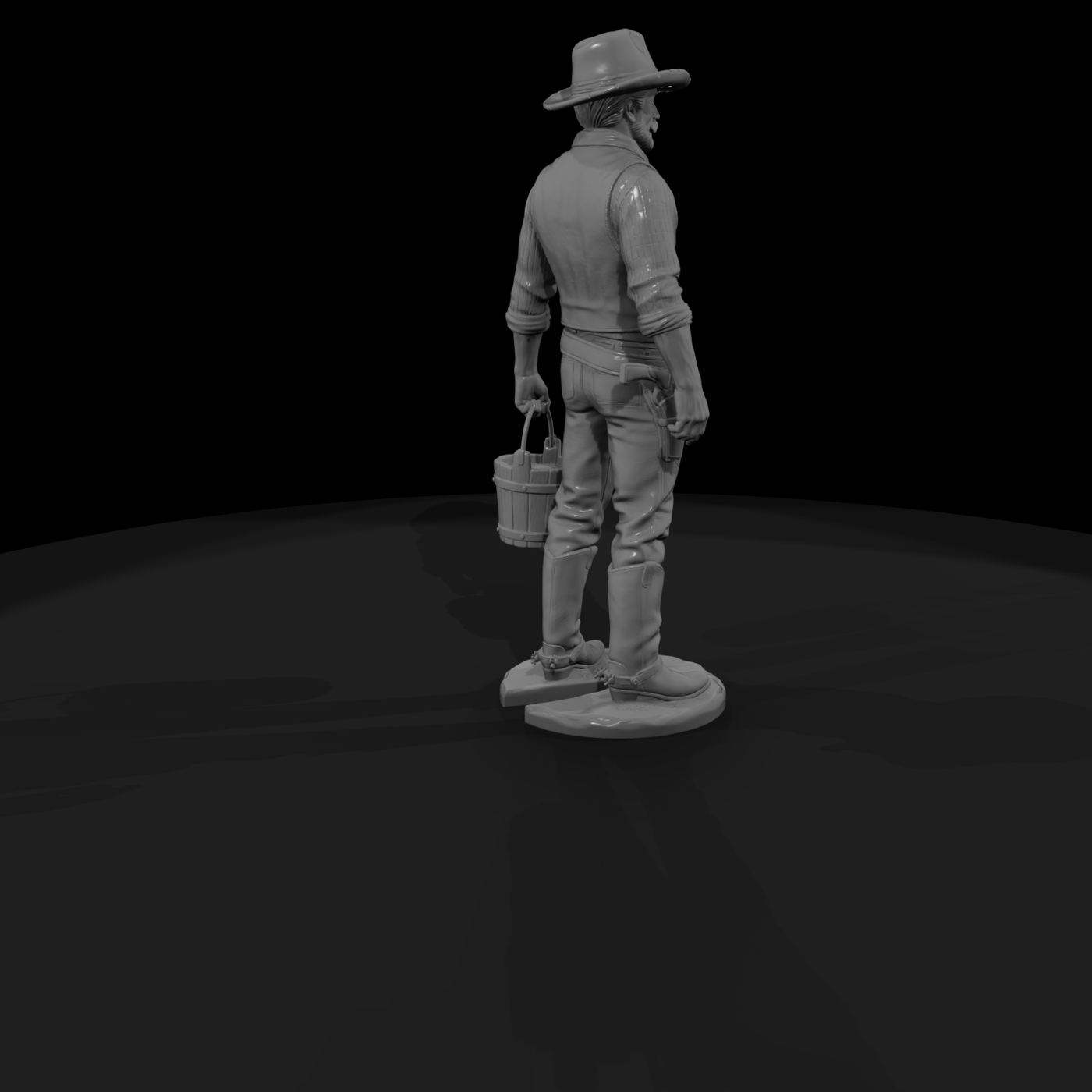 Ww 0125 Townsfolk Cowboy Watering Horse