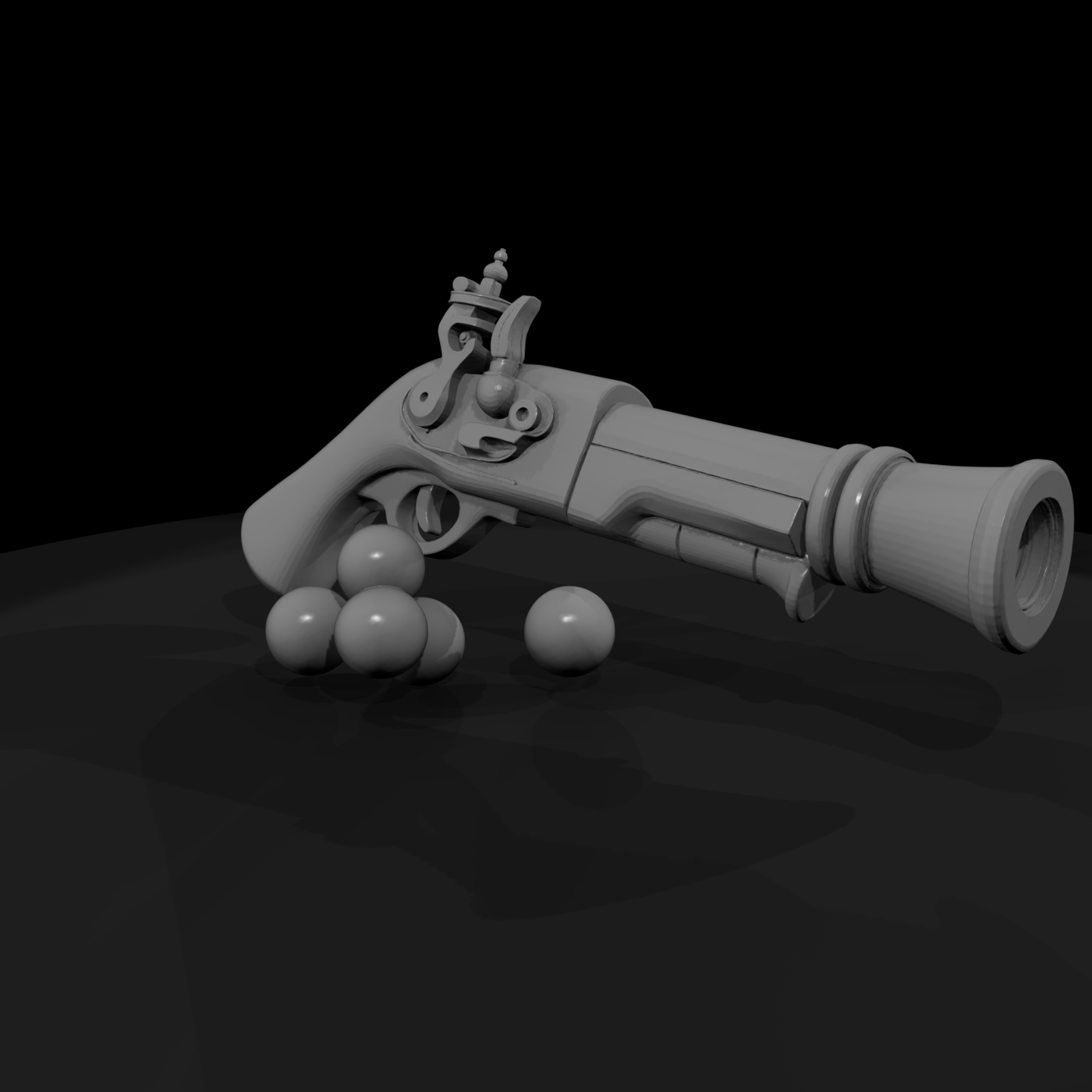 Stylized Flintlock Pirate Pistol