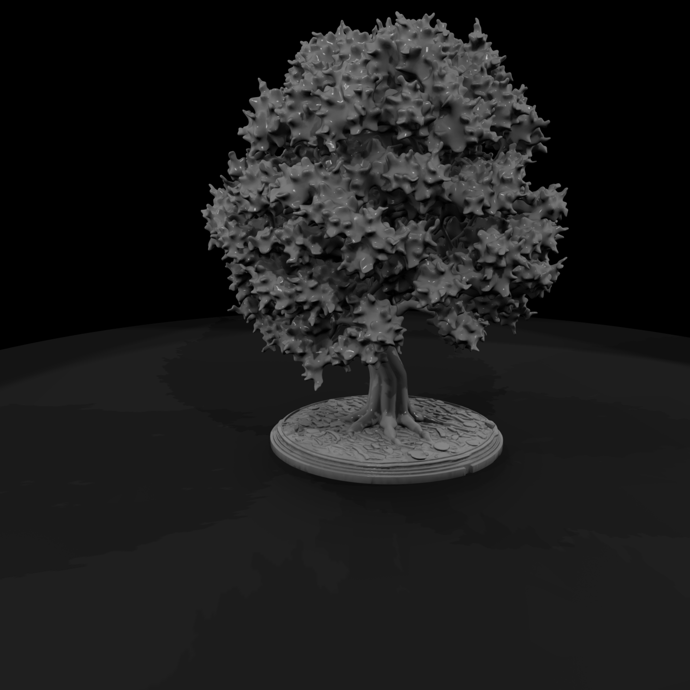 Stylized Tree on Round Base