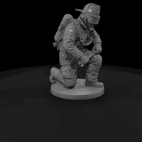 Firefighter Kneeling at a Hydrant Hookup — thumbnail 4