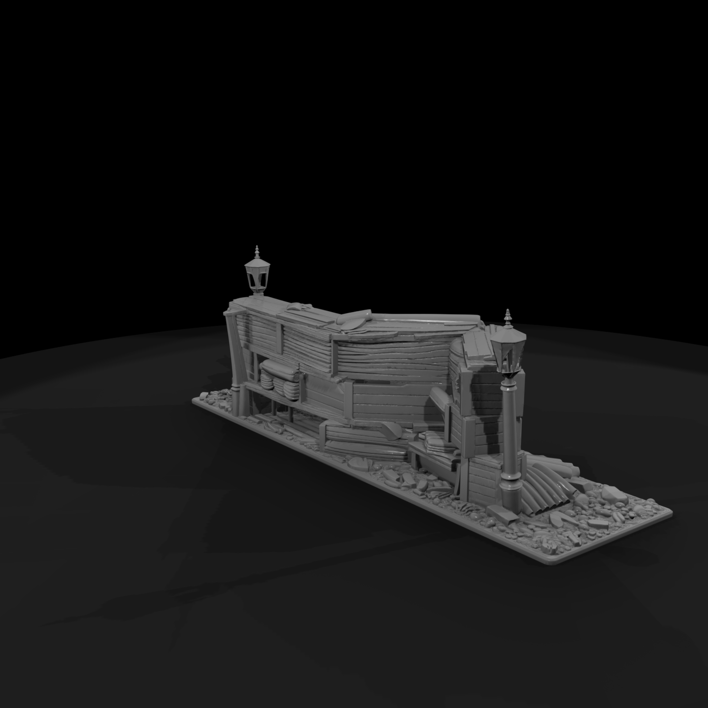 Victorian Ruined Street Terrain Section