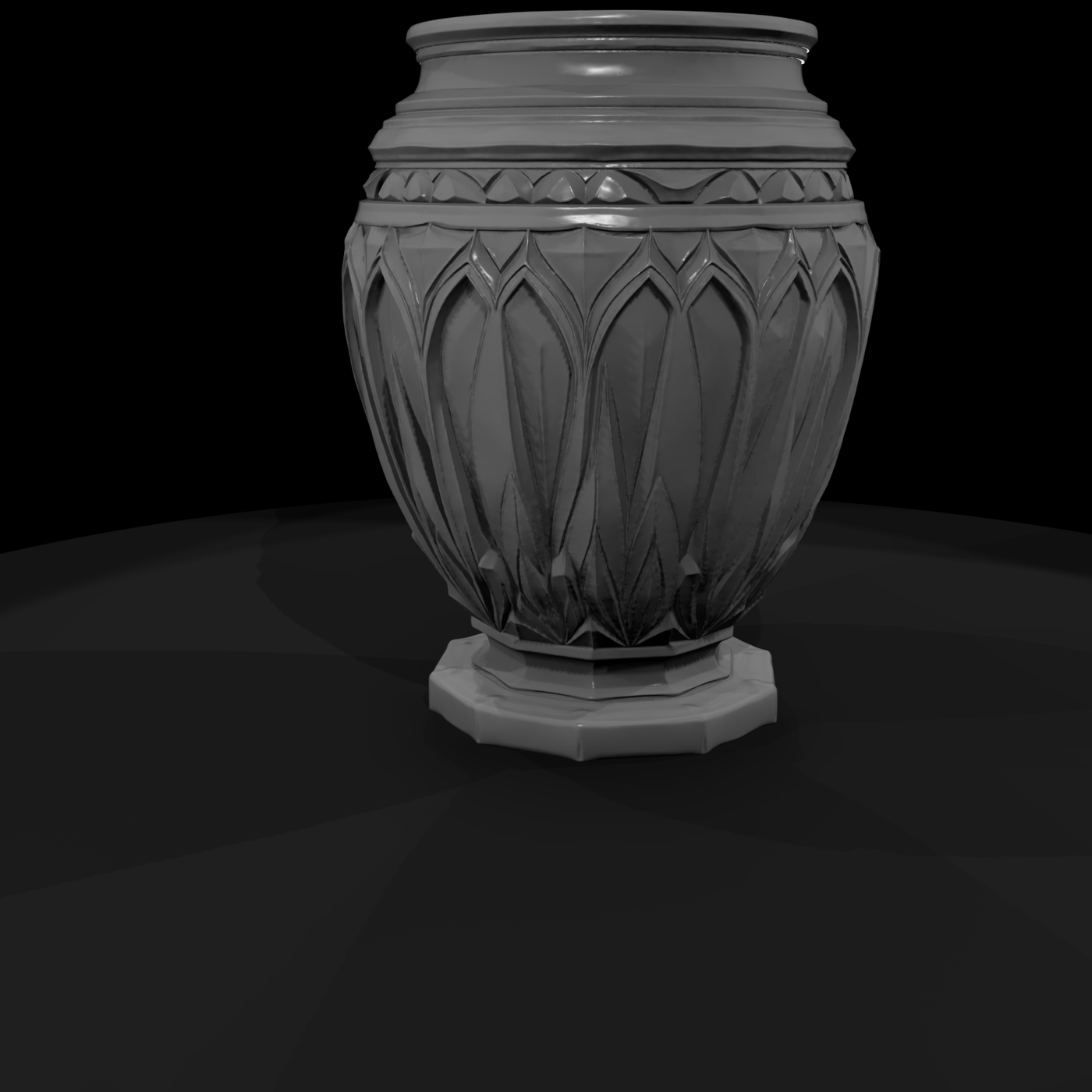 Stylized Carved Urn — & Model Railroad Ornament