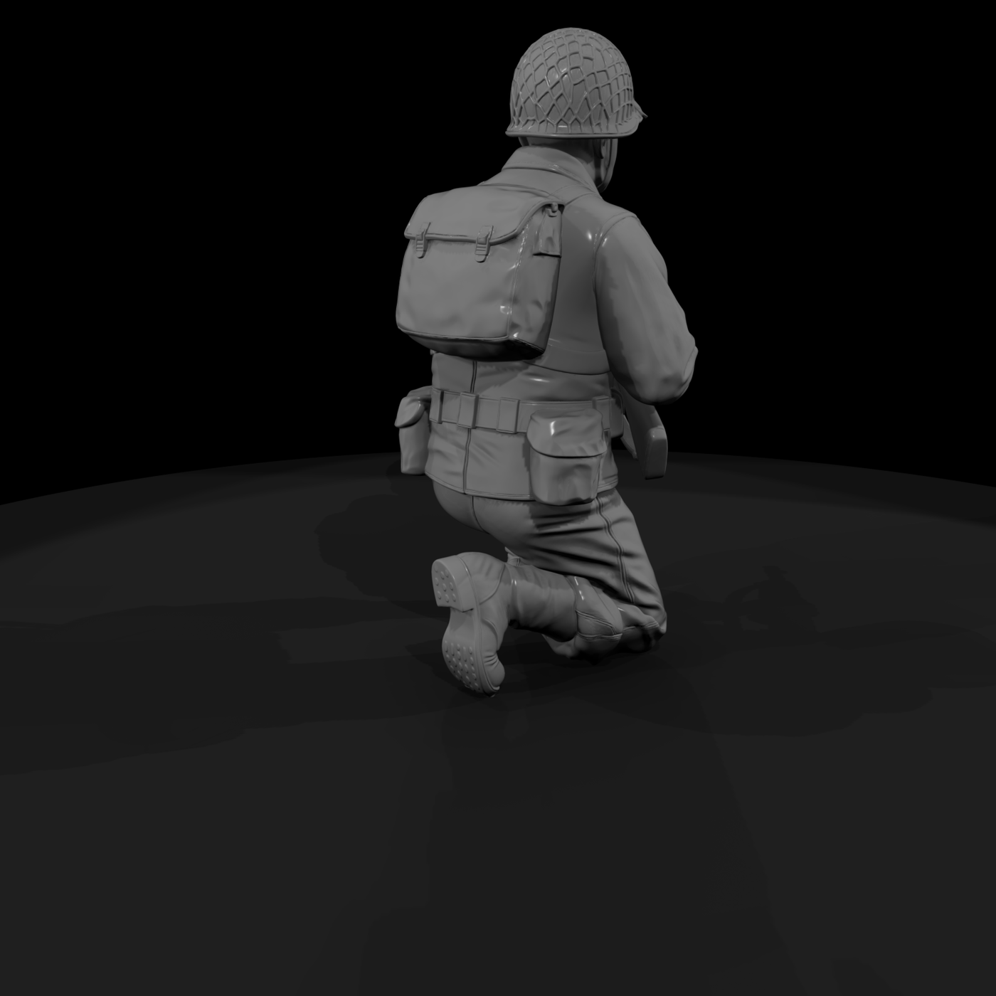 WWII US Army Scout Kneeling