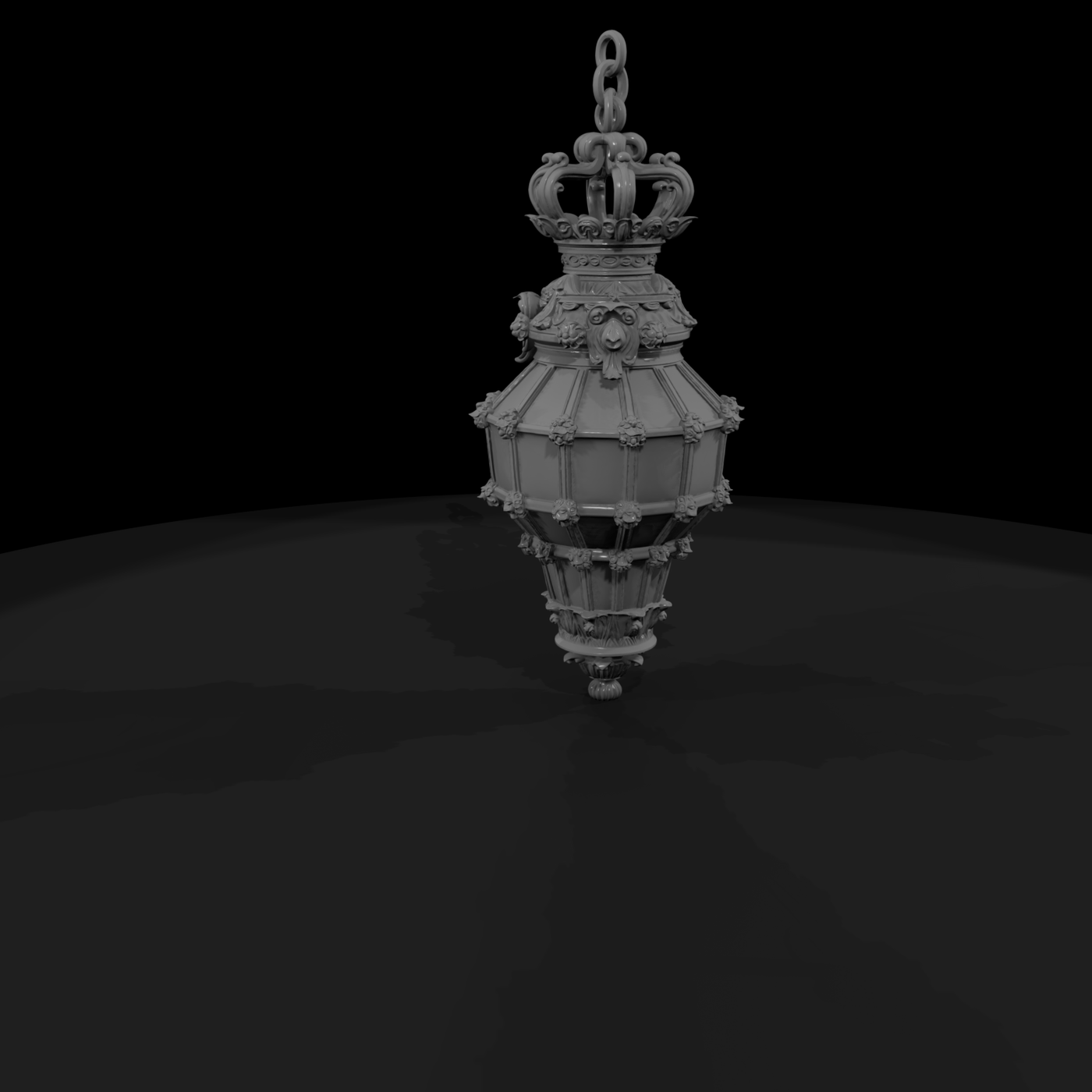 Baroque Pendant Lantern — Ornate Crown Ornament