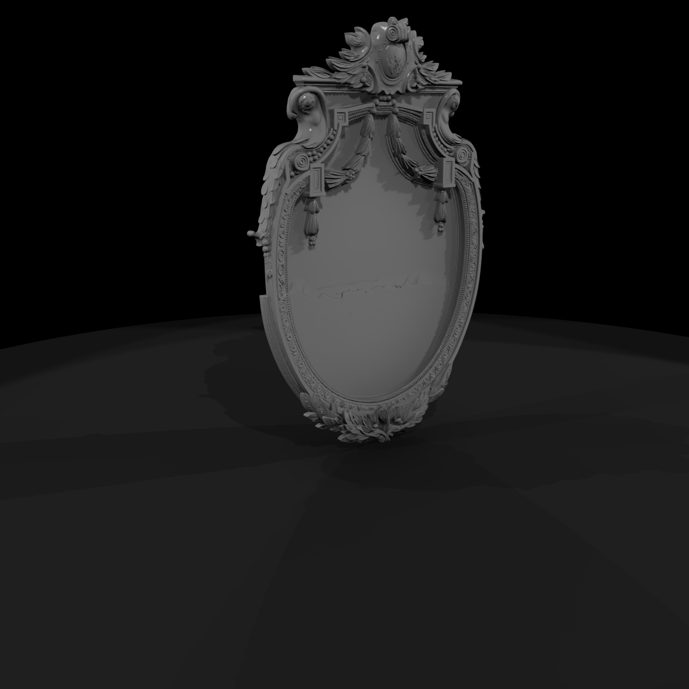 Baroque Oval Mirror Frame — Ornate Rococo