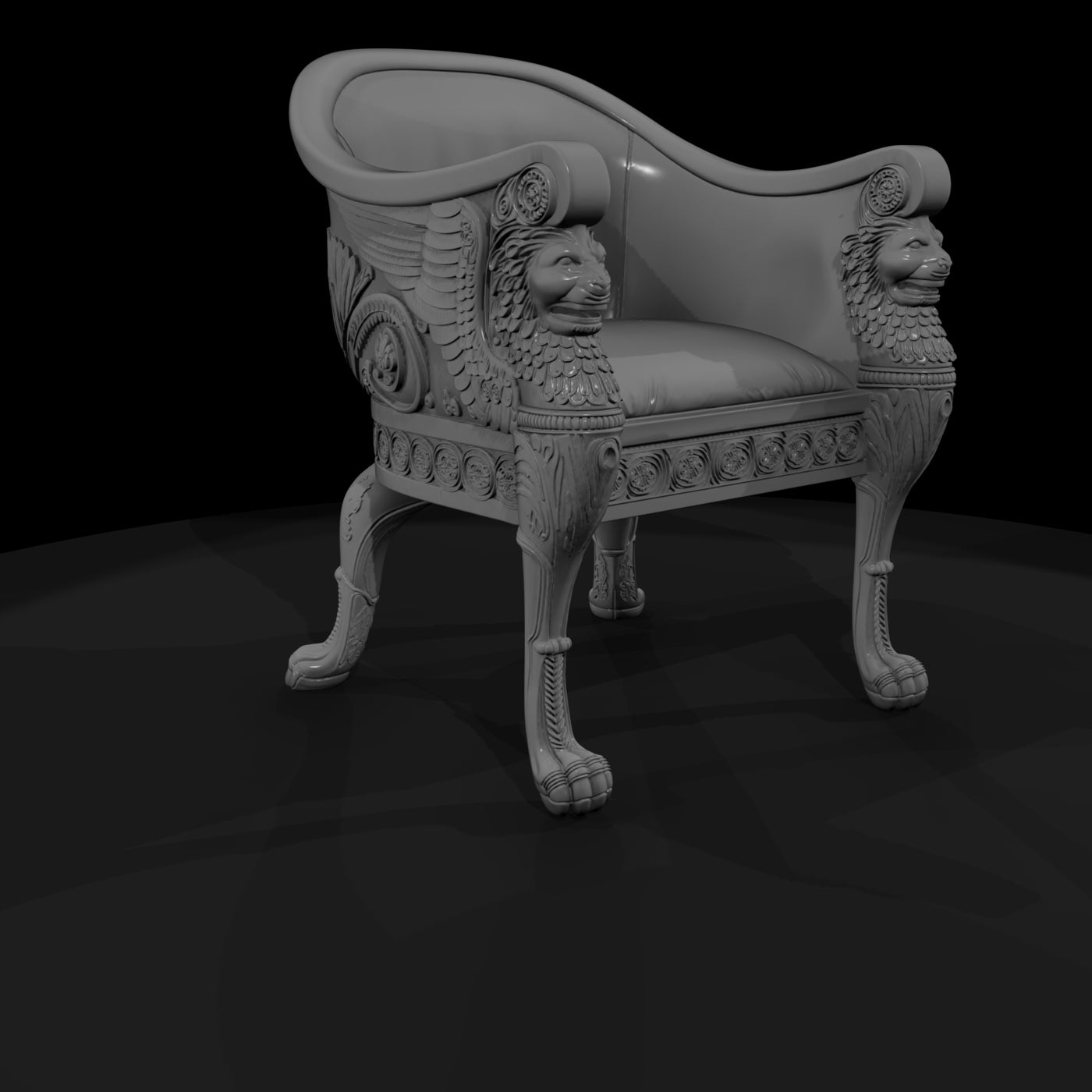 neoclassical_carved_lion_griffin_armchair_3d_model