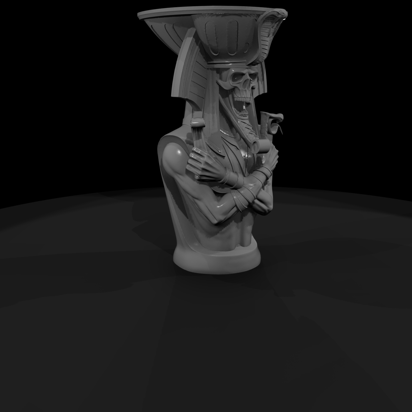 Undead Egyptian Pharaoh Bust Statue