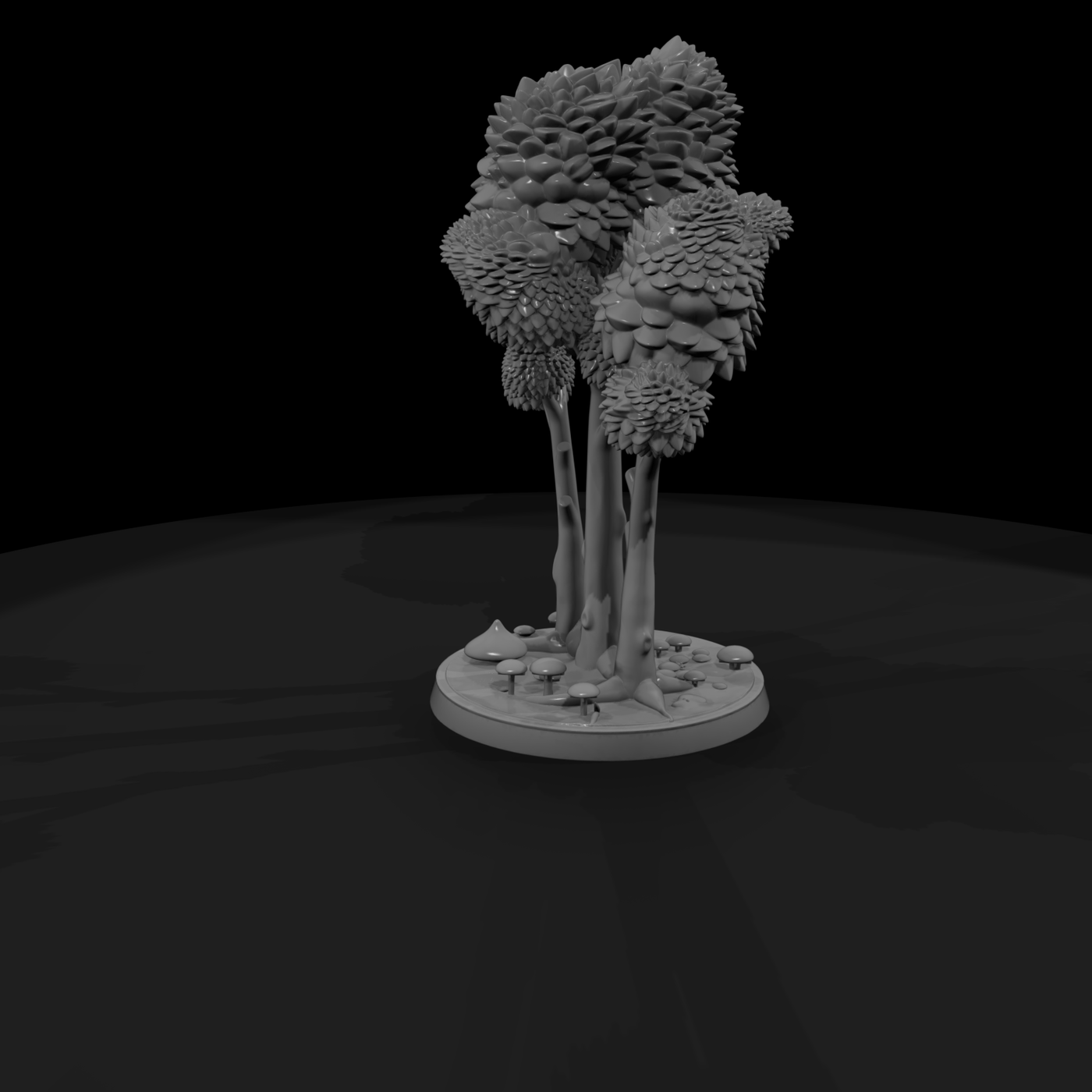 Stylized Tree Cluster on Round Base