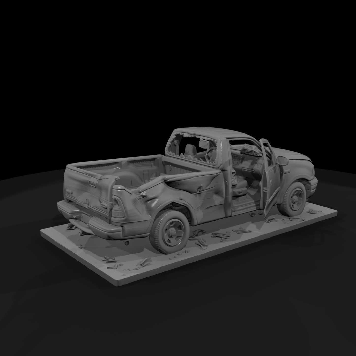 Rear-Ended Pickup Truck Wreck