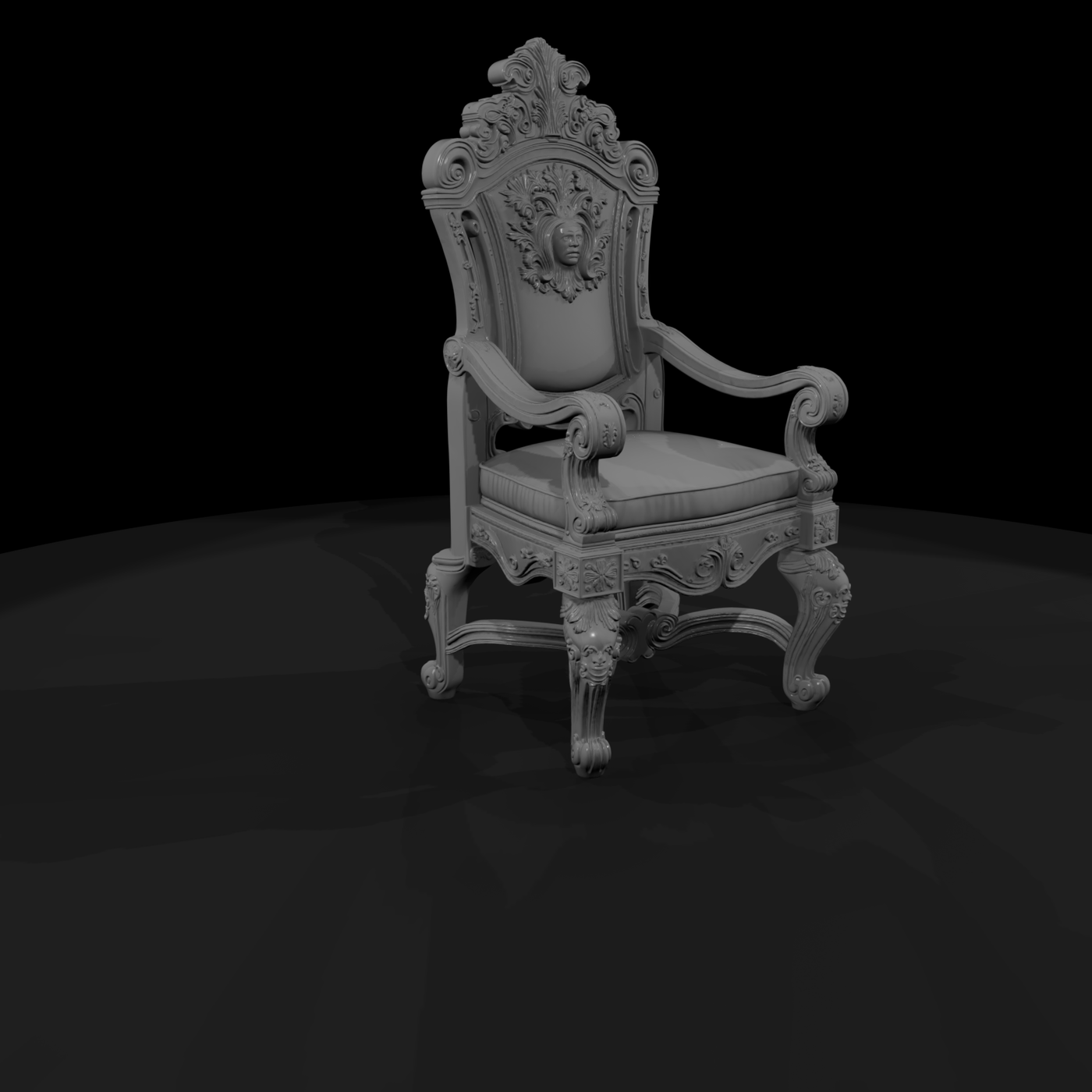 Baroque Throne Armchair — Ornate High-Back