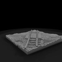 unpainted-stylized-railroad-track-diorama-base-s6x — thumbnail 3