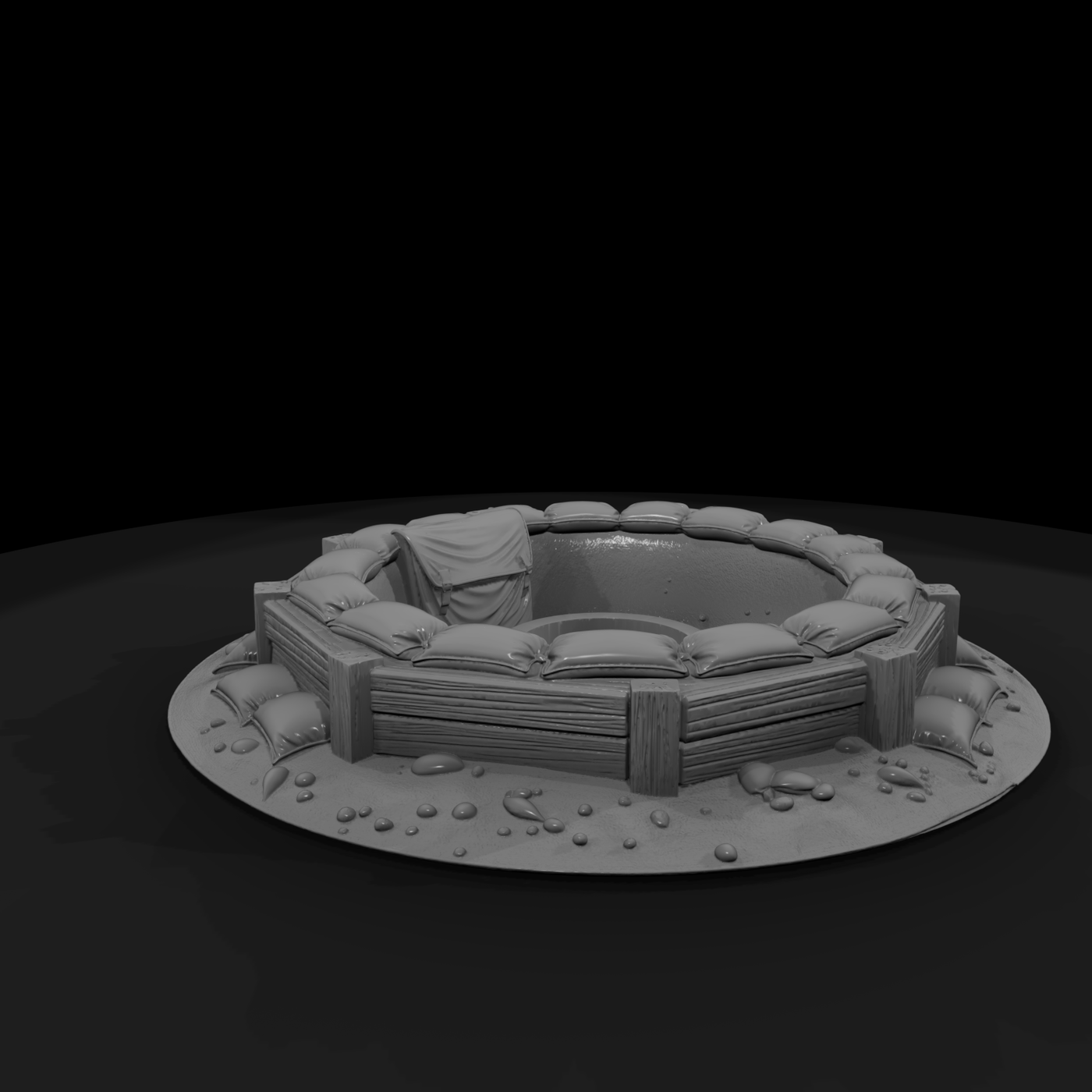 Sandbag Fortified Fire Pit Bunker