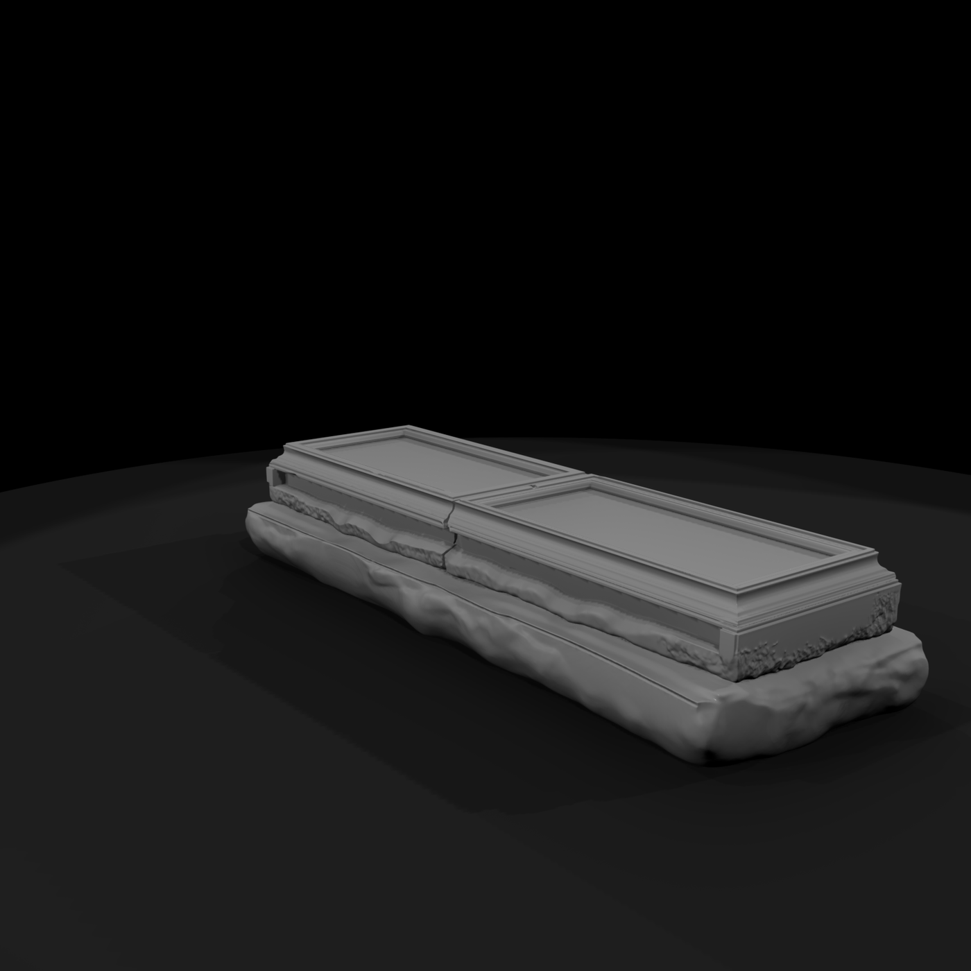 Double Raised Grave Tombstone (Split Ledger)