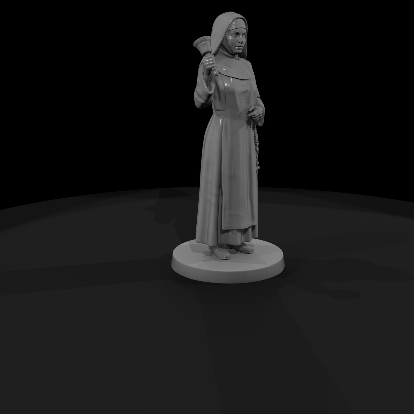 Nun Ringing a Hand Bell