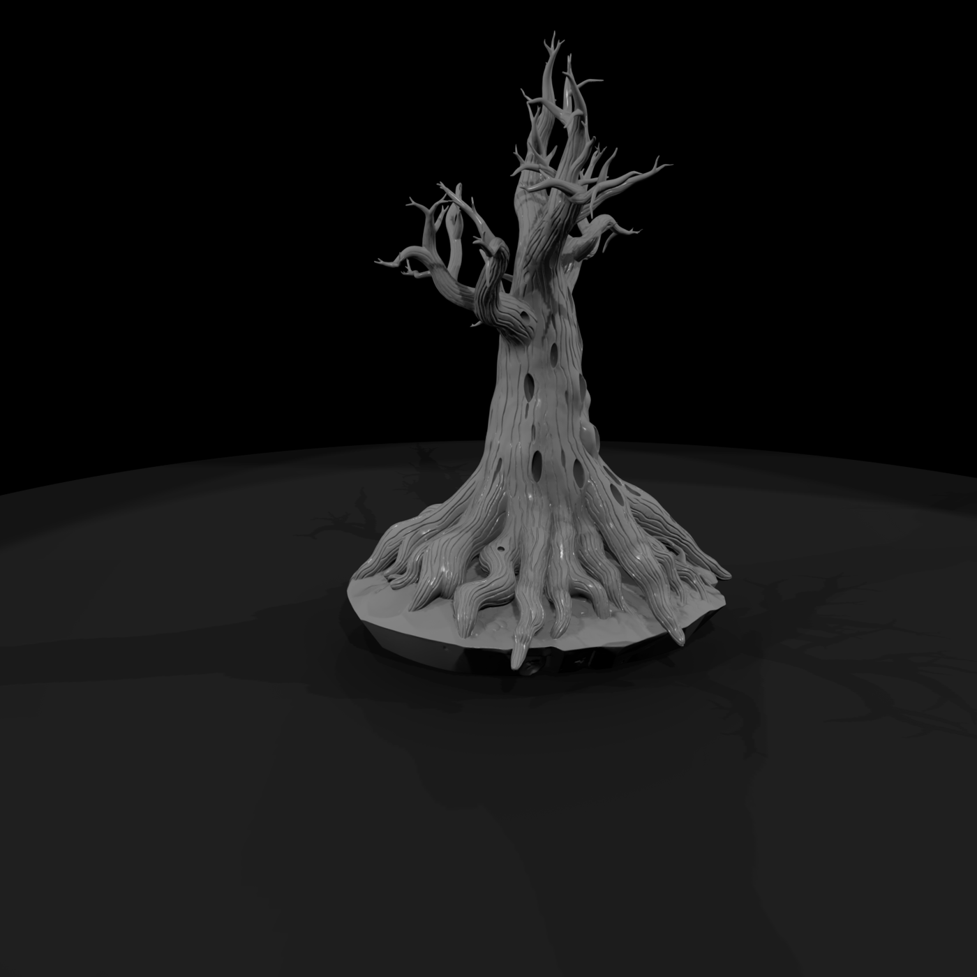 Stylized Gnarled Dead Tree — Fantasy Terrain