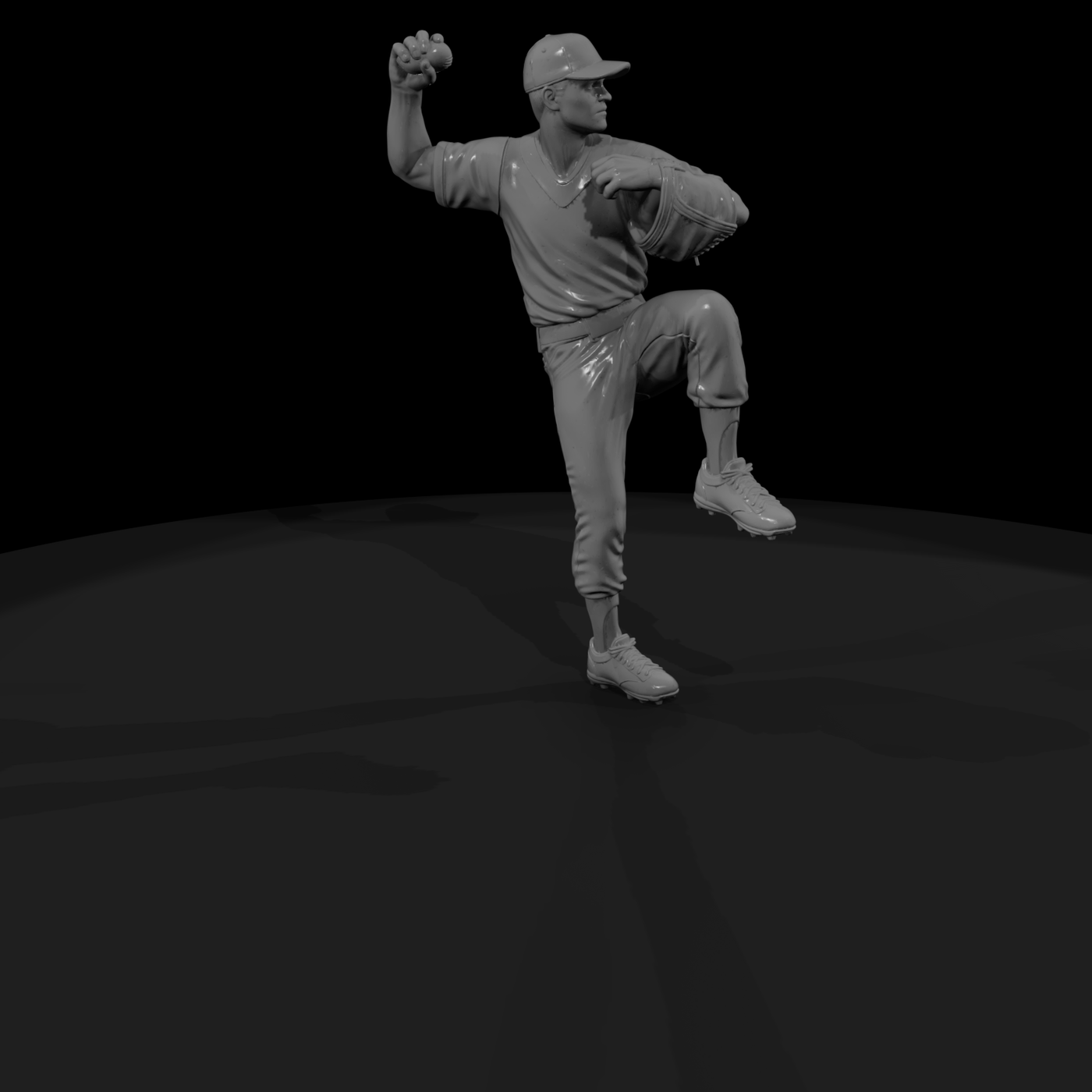 0077 Sports Baseball Pitcher Windup