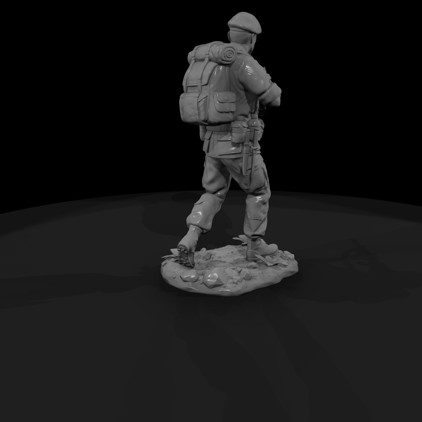 Special Forces Trooper with Green Beret