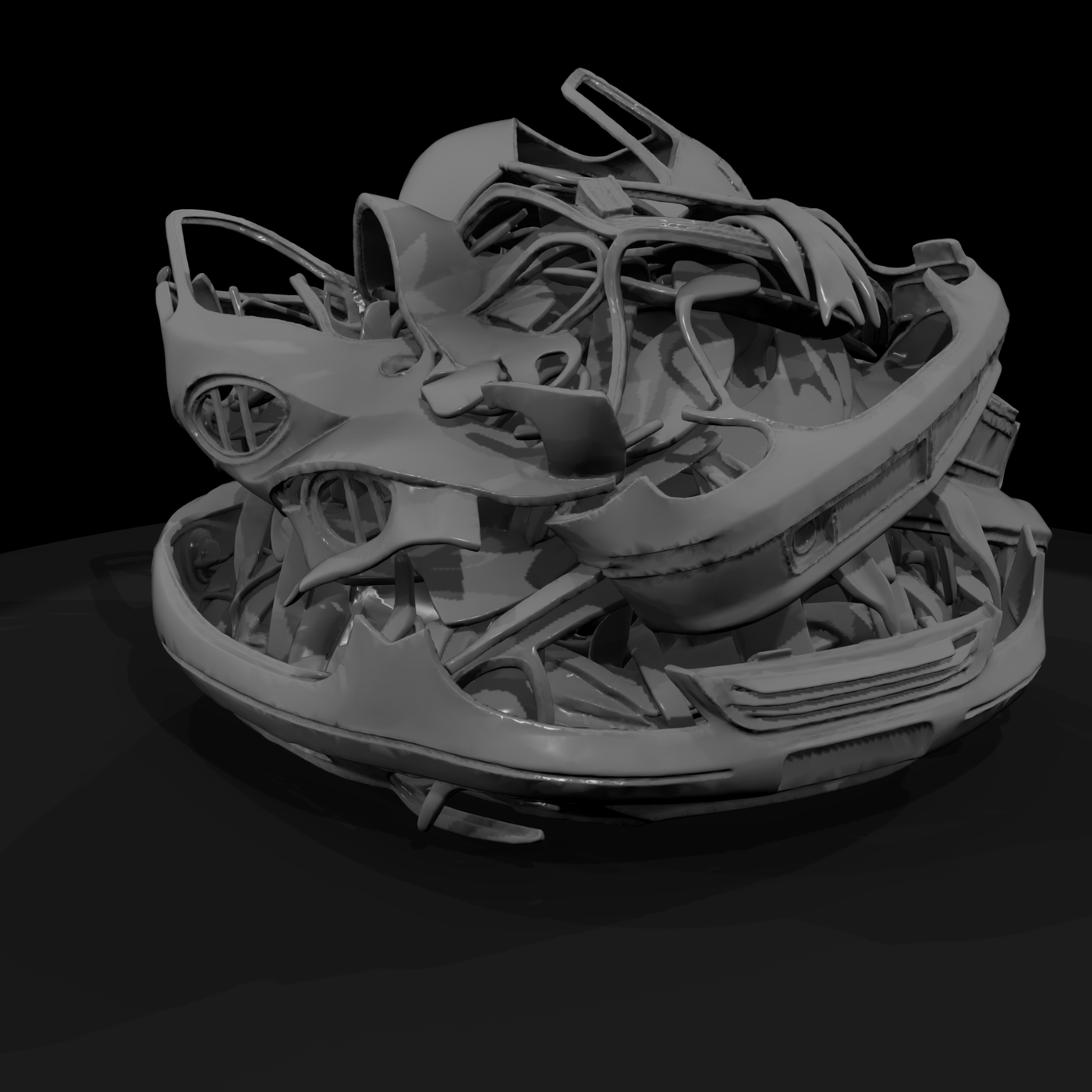 Crushed Car Scrap Pile