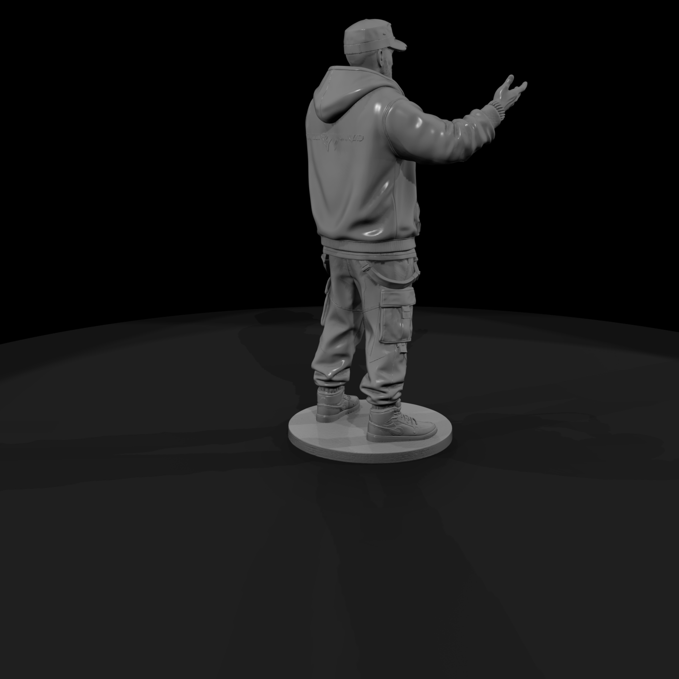 Hip-Hop Emcee on Stage with Mic