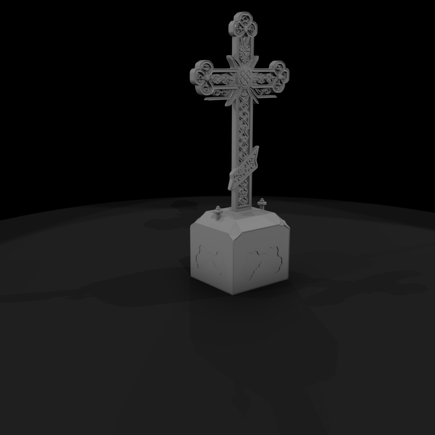 Ornate Gothic Grave Cross — Grave Marker
