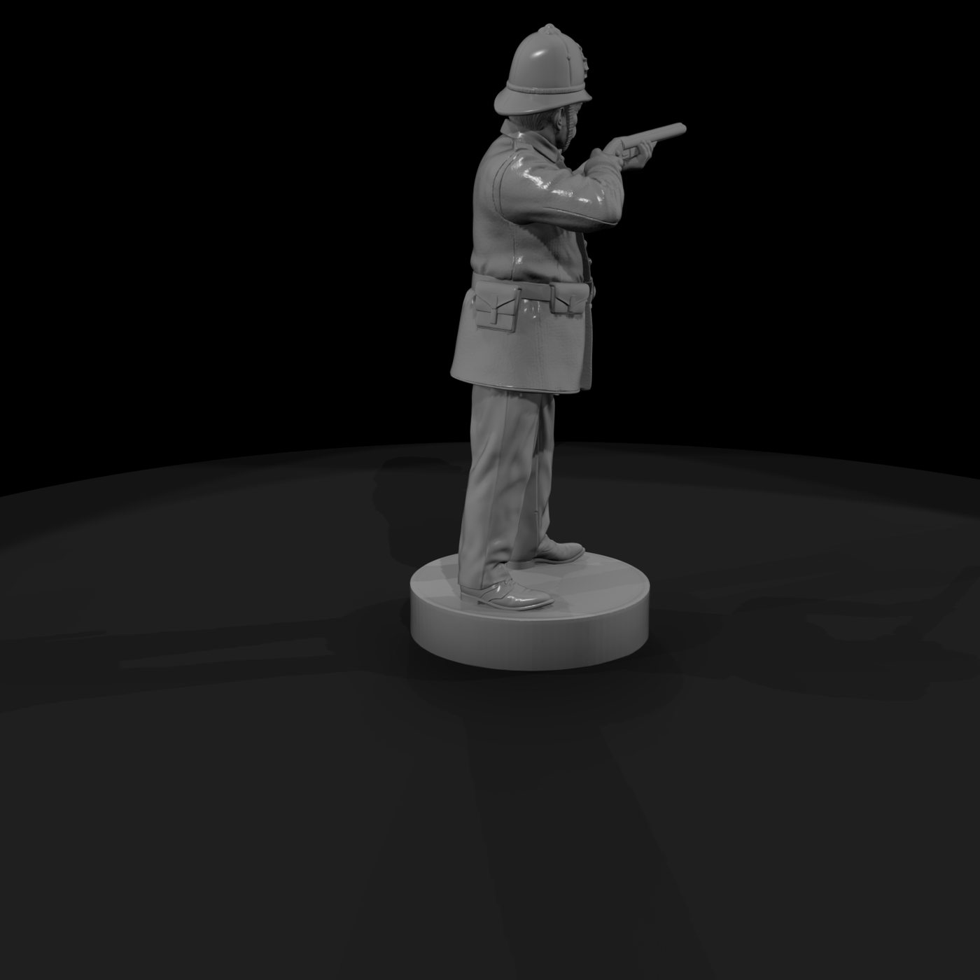 1880s Constable Aiming a Long Rifle